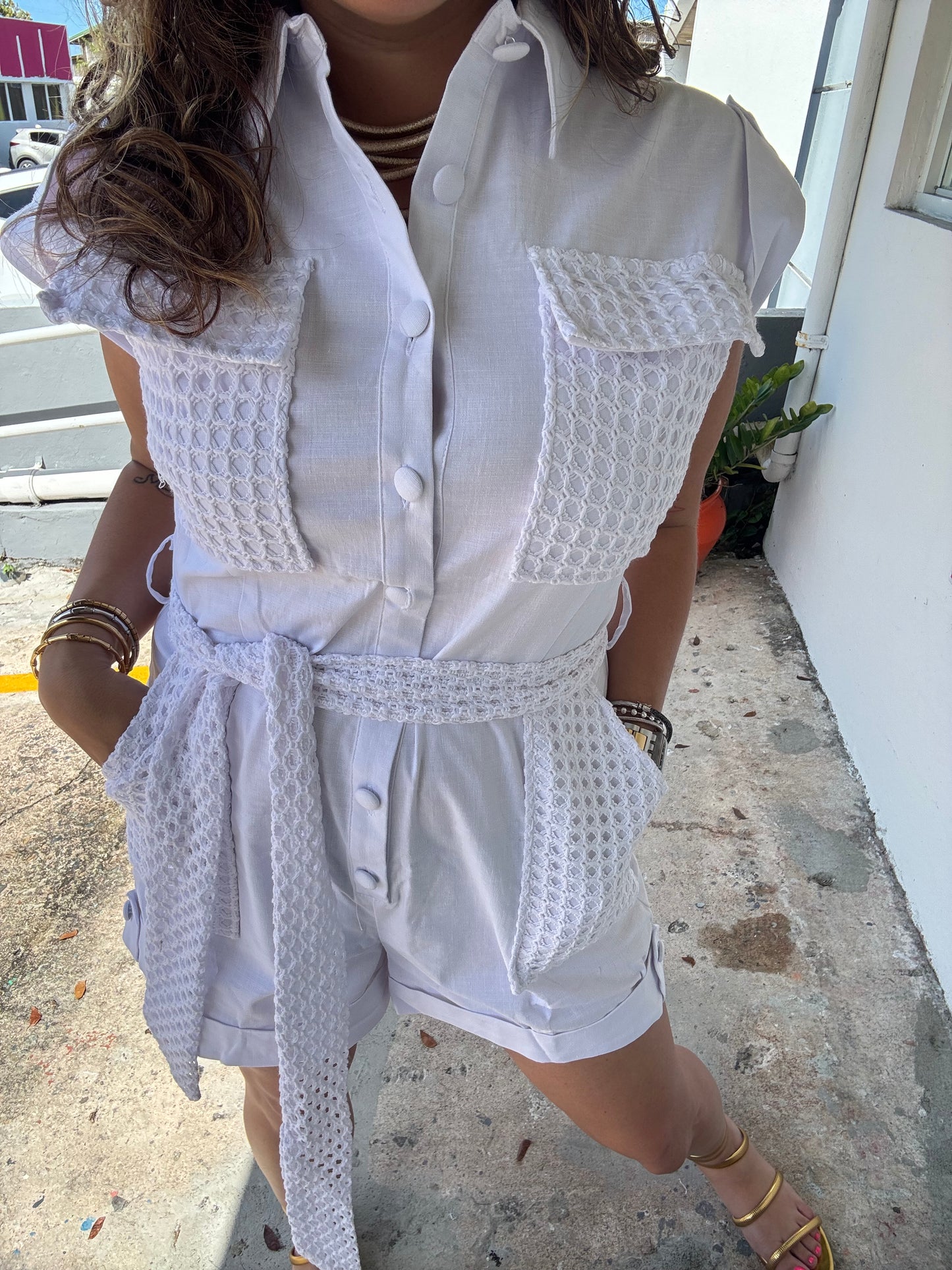 Embroidered Romper
