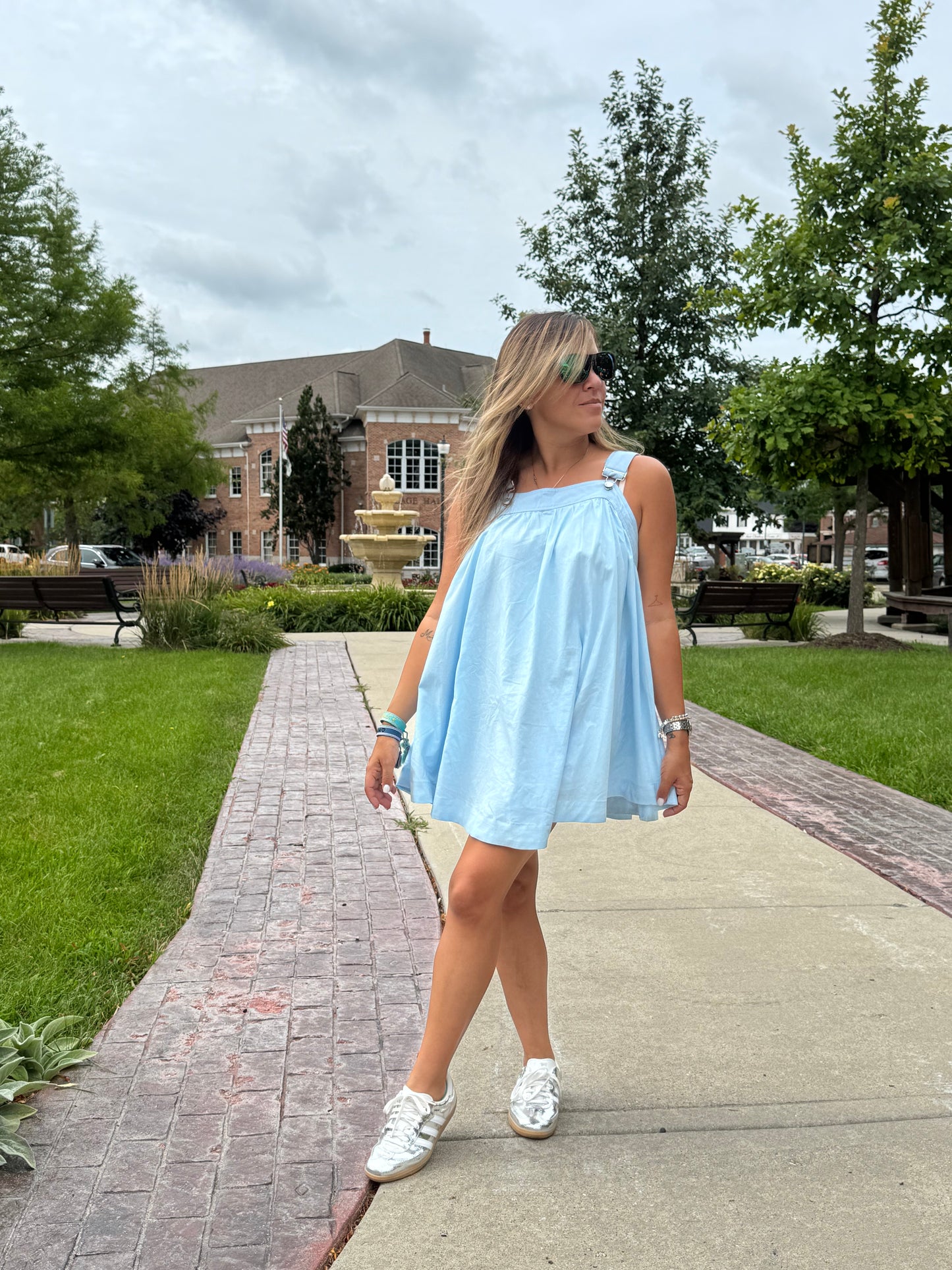 short overall dress