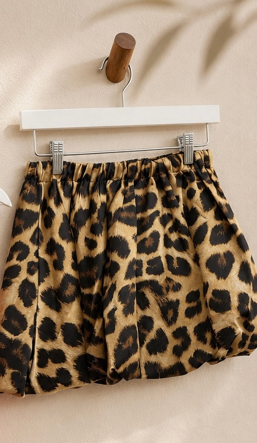 Bubble animal print skirt