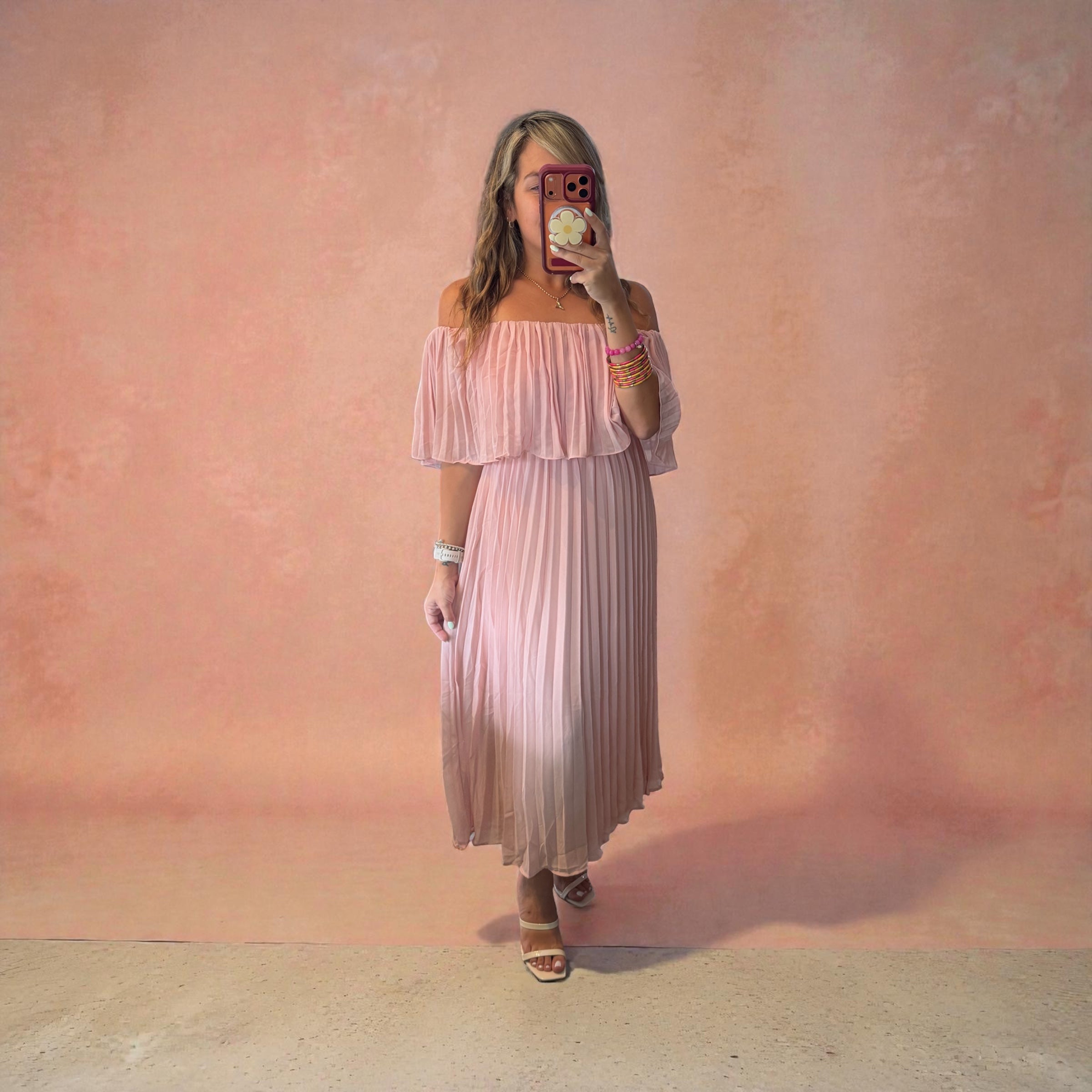 Pleated midi dress