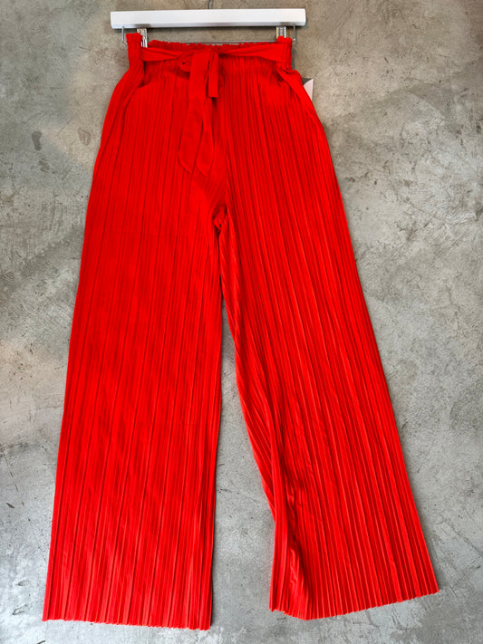 Red Pleated Pant