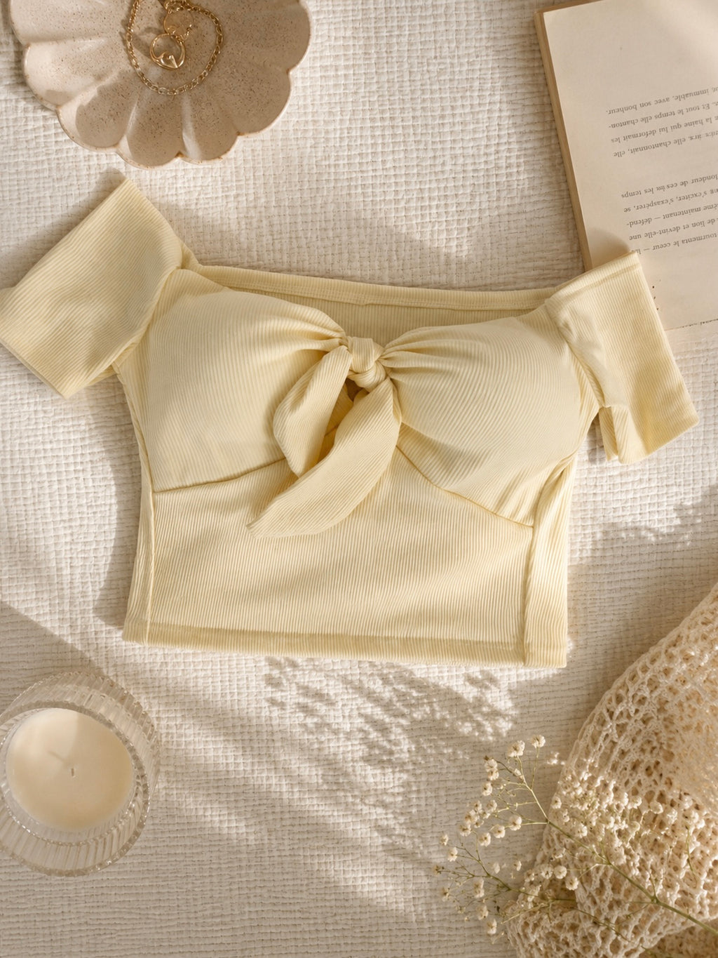 Butter yellow knot top