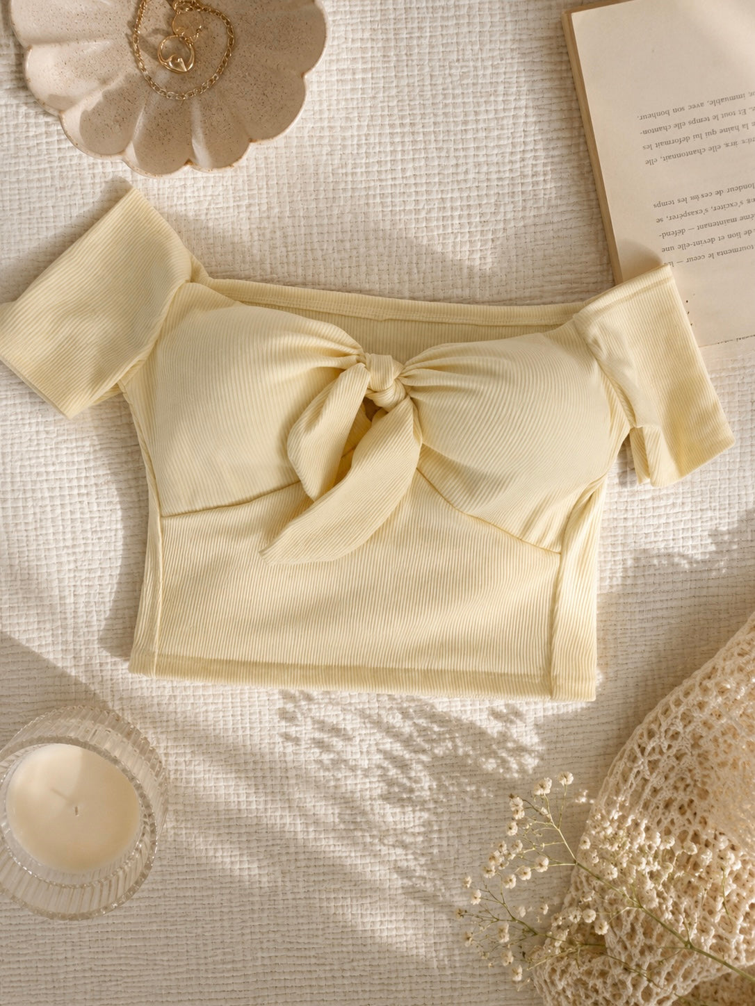 Butter yellow knot top
