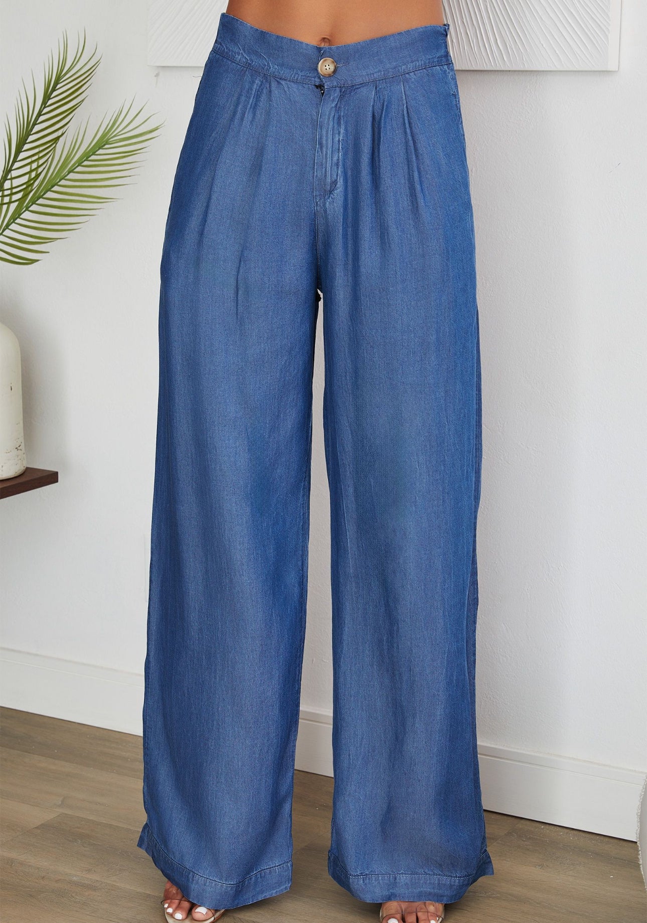 Wide leg tencel pants