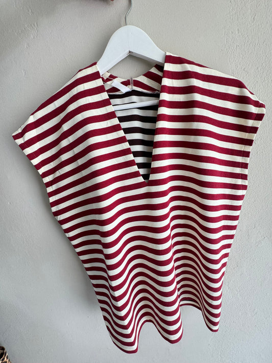 Stripe Burgandy Top