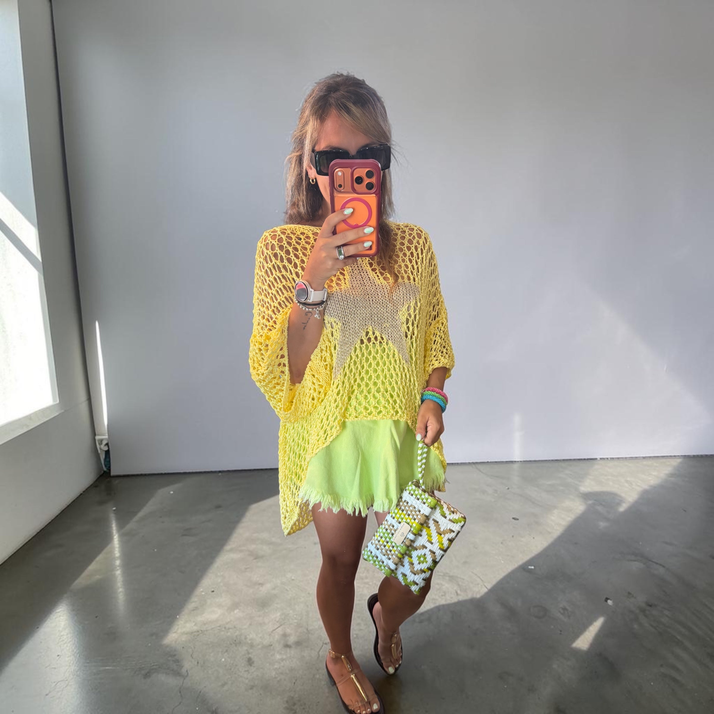 Star crochet sweater