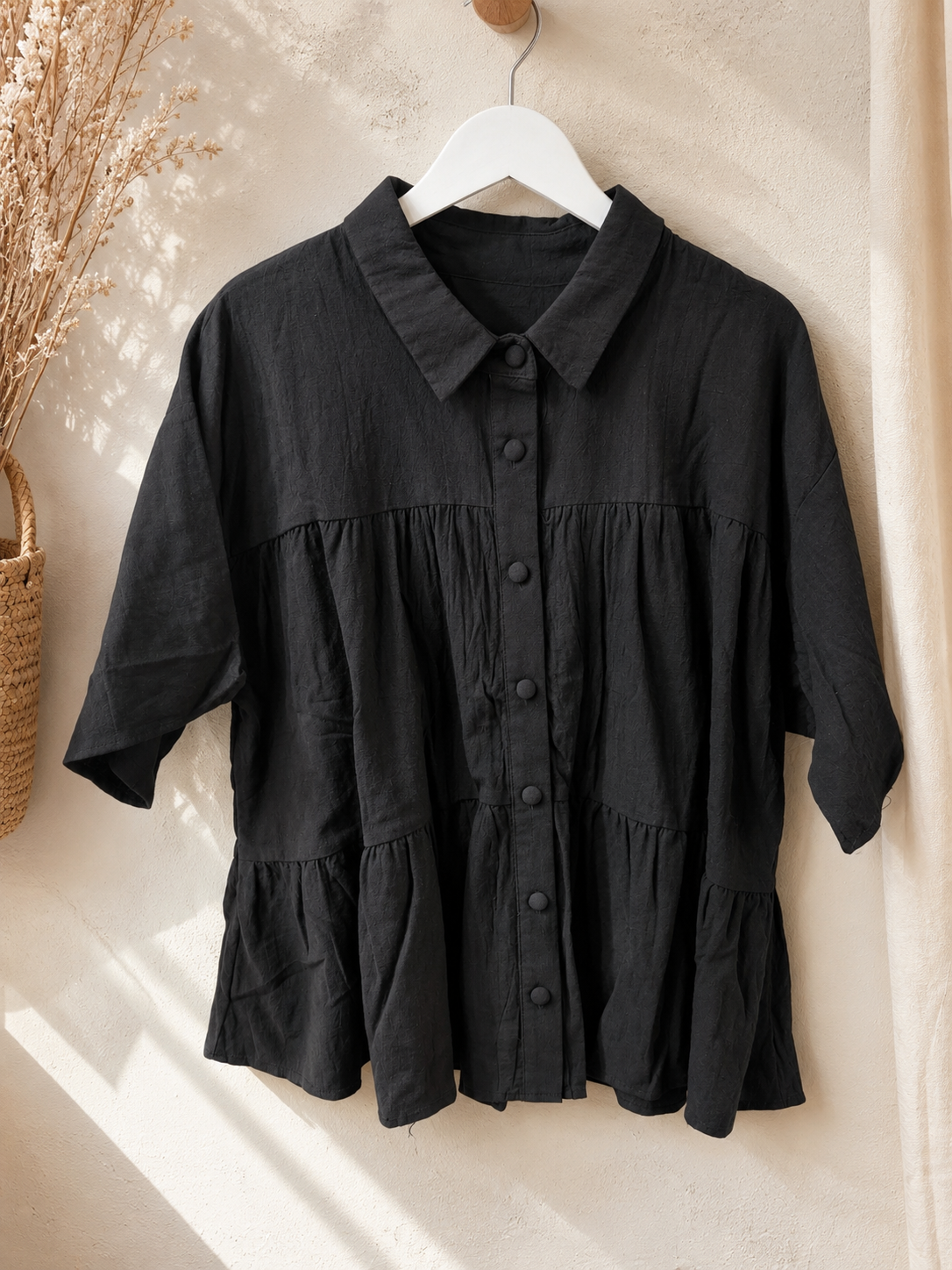 Button down tunic top