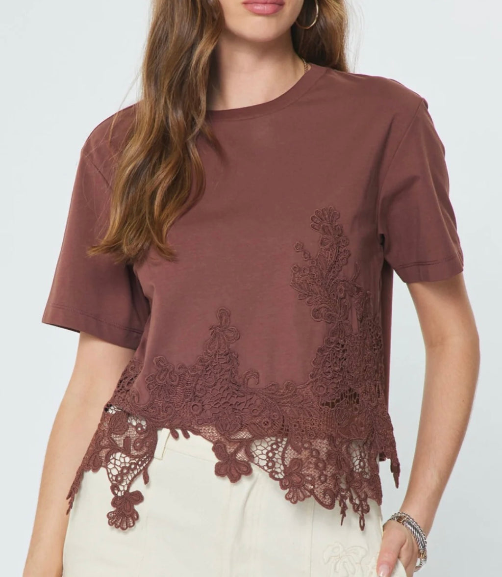 Lace hem top