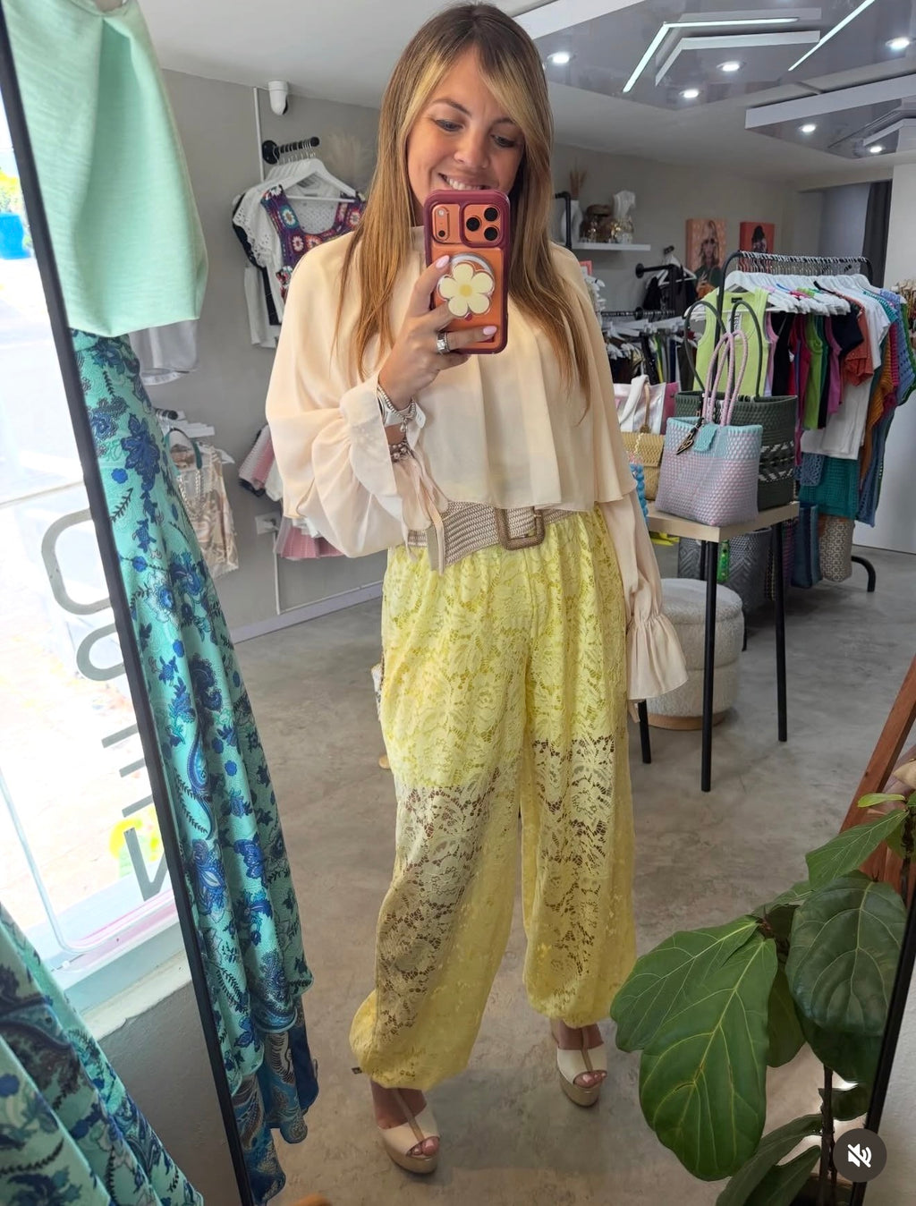 Long Sleeve Beige Top