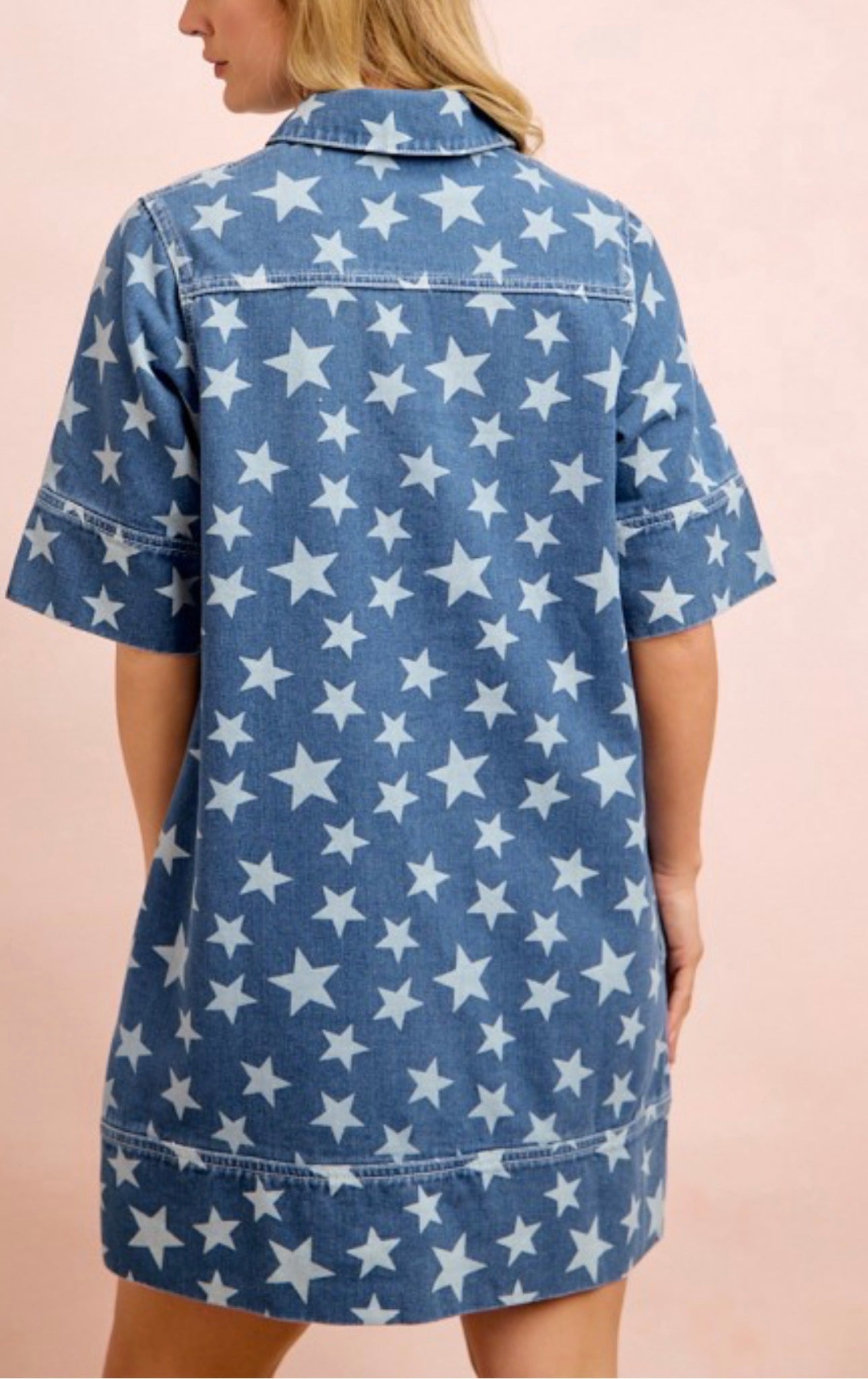 Star Print Denim Dress