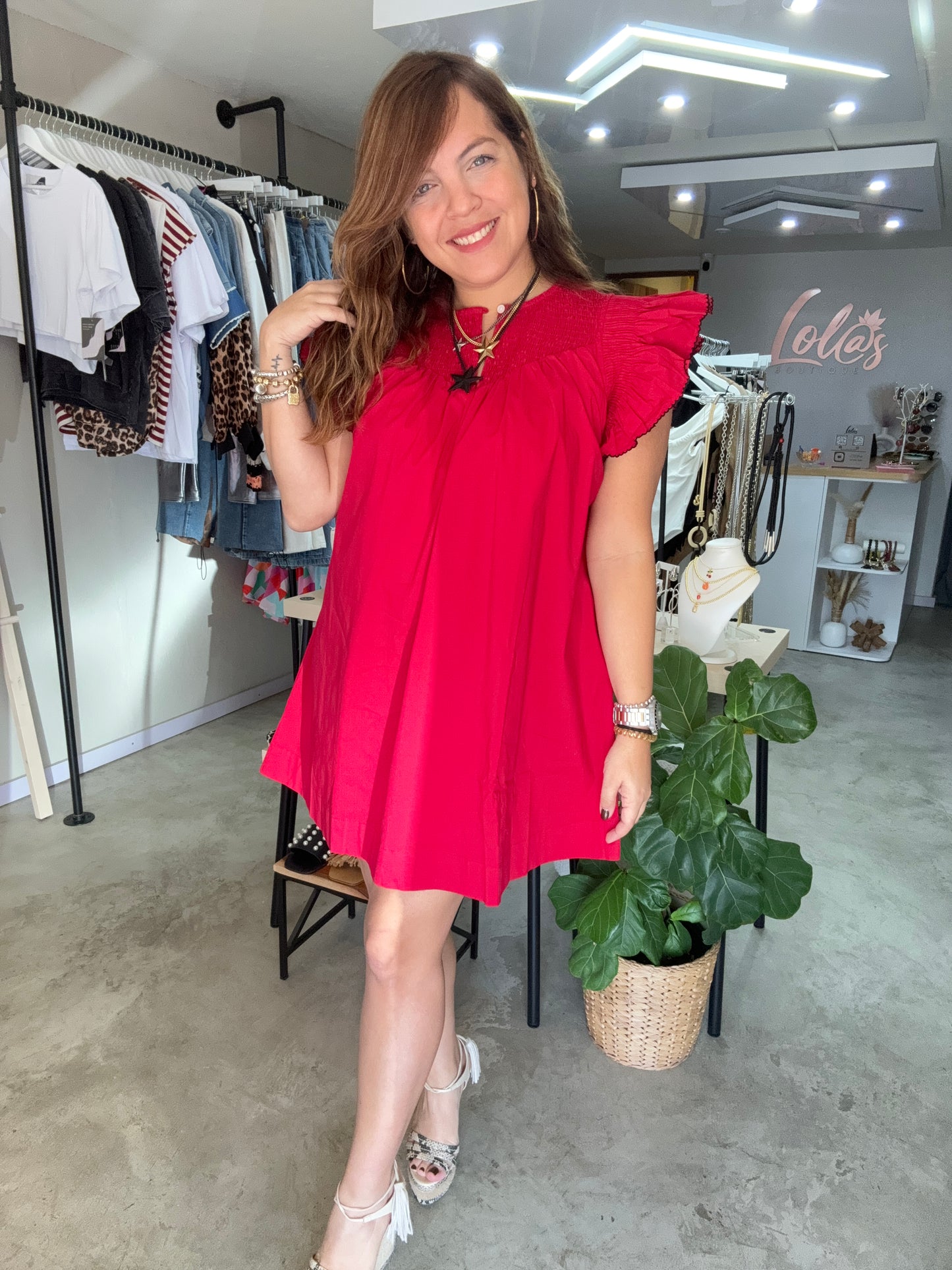 Red Ruffle Dress