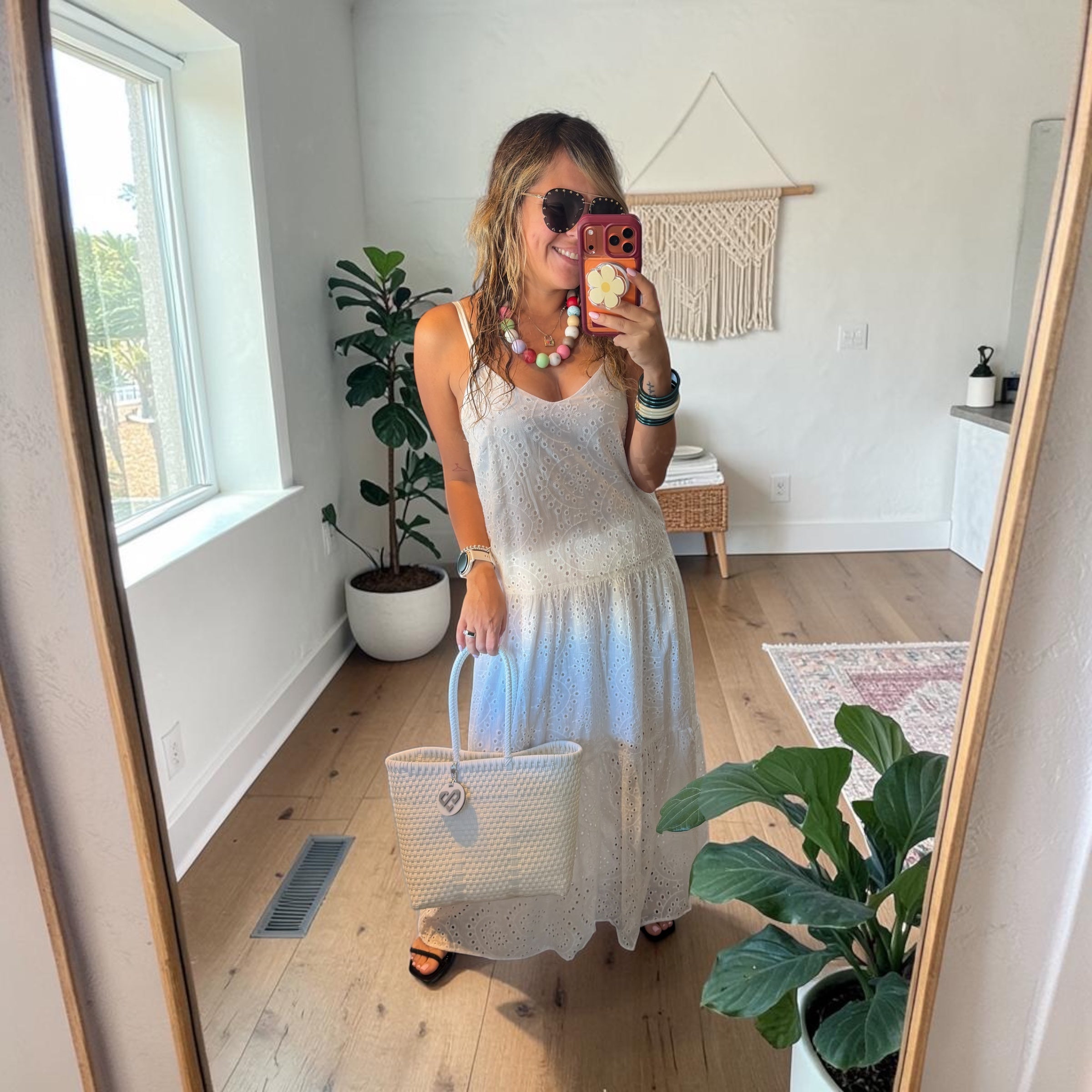 Eyelet maxi dress