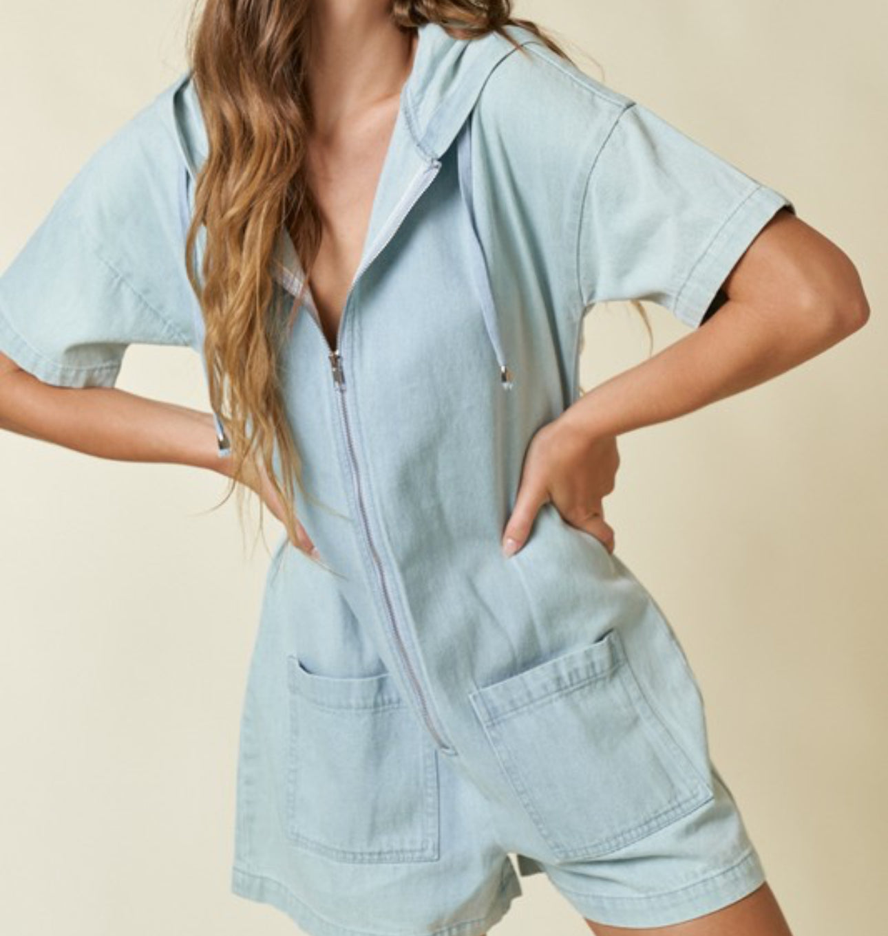 Denim Pocket Romper