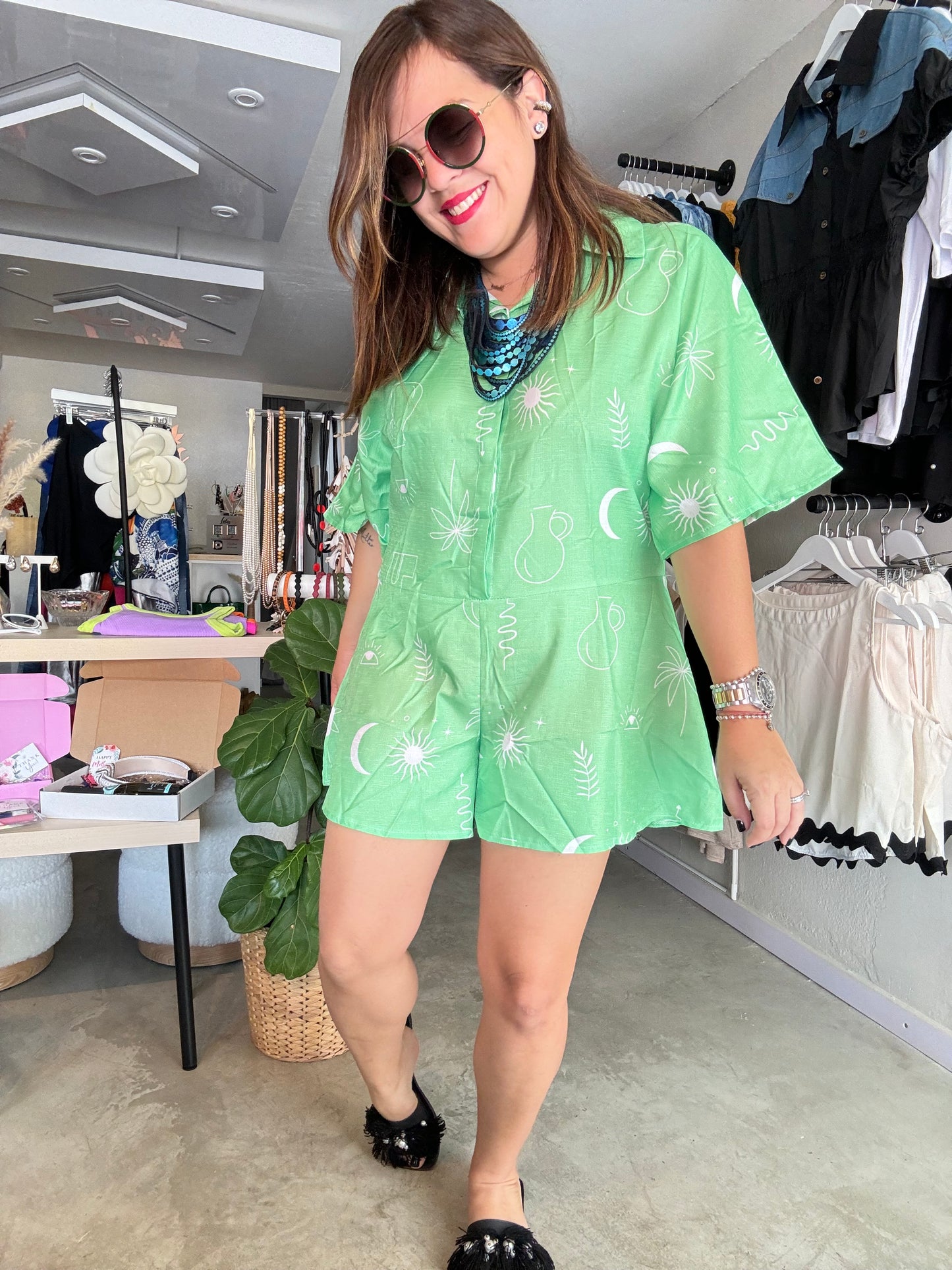 Lime Green Romper