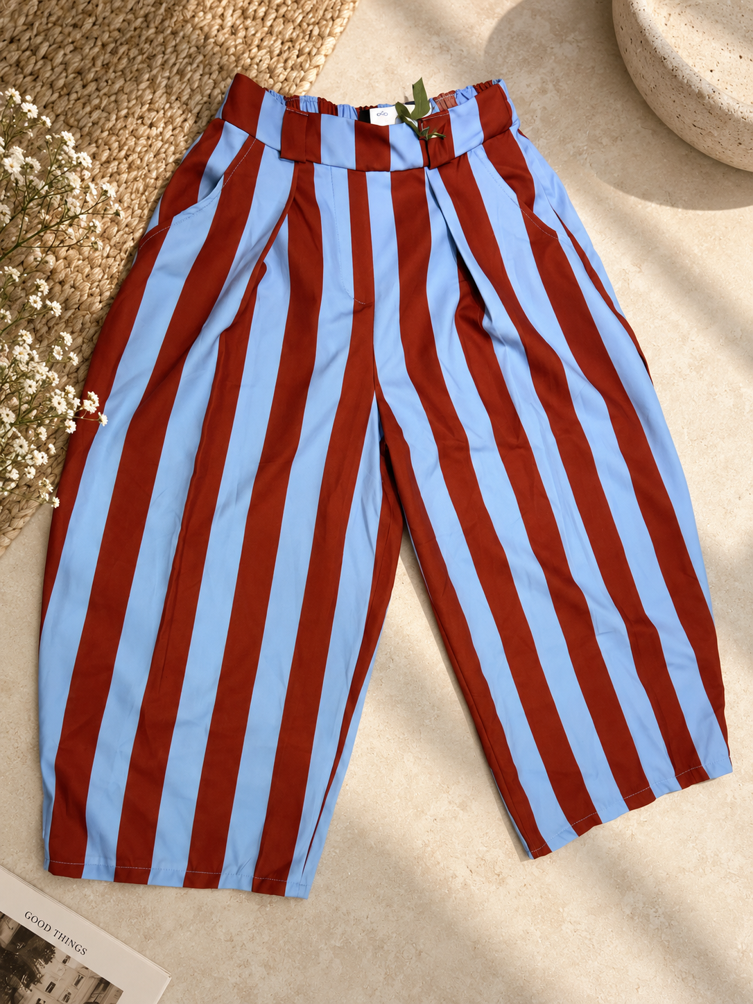 Stripe balloon pant