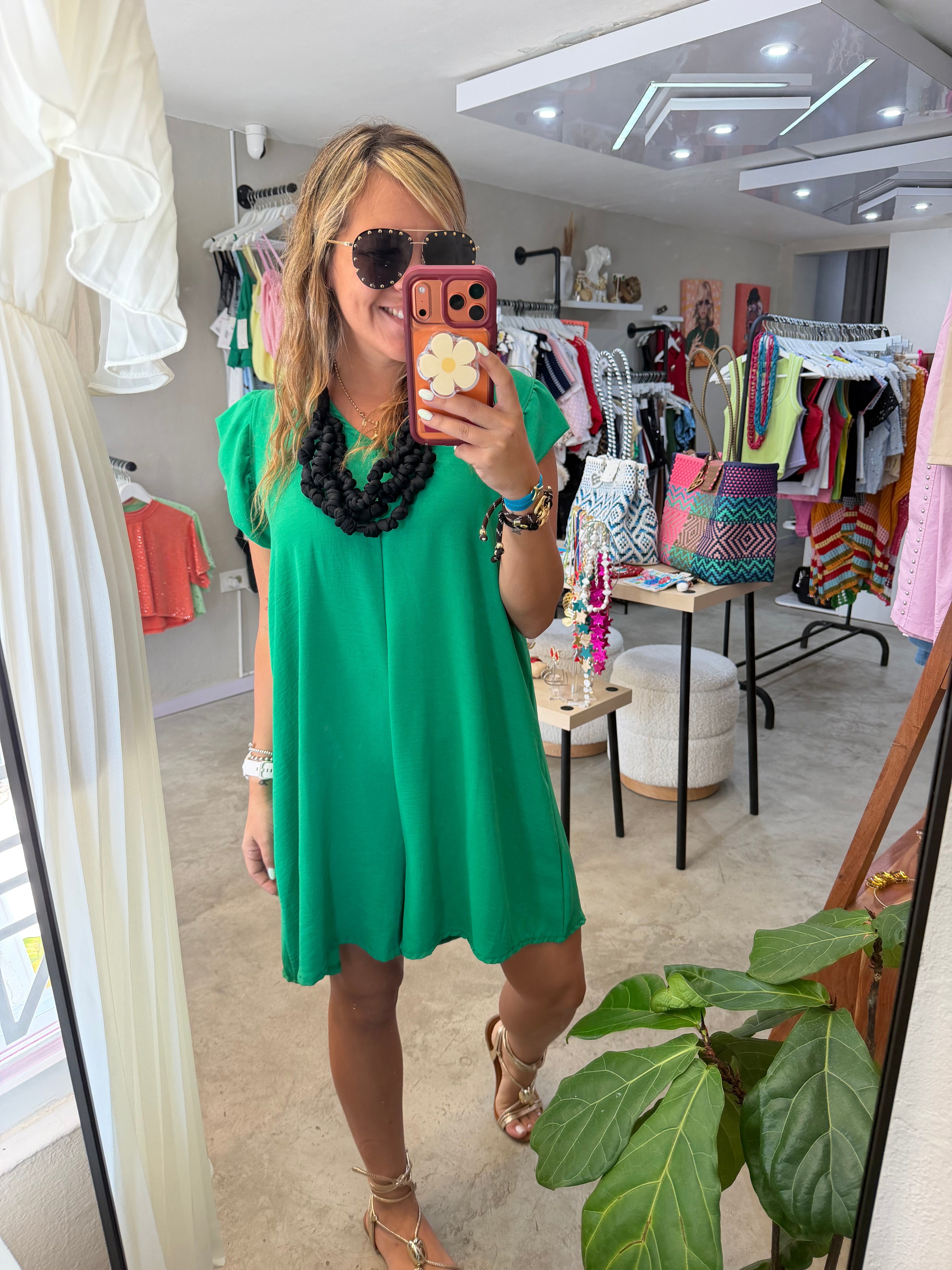 Green loose romper