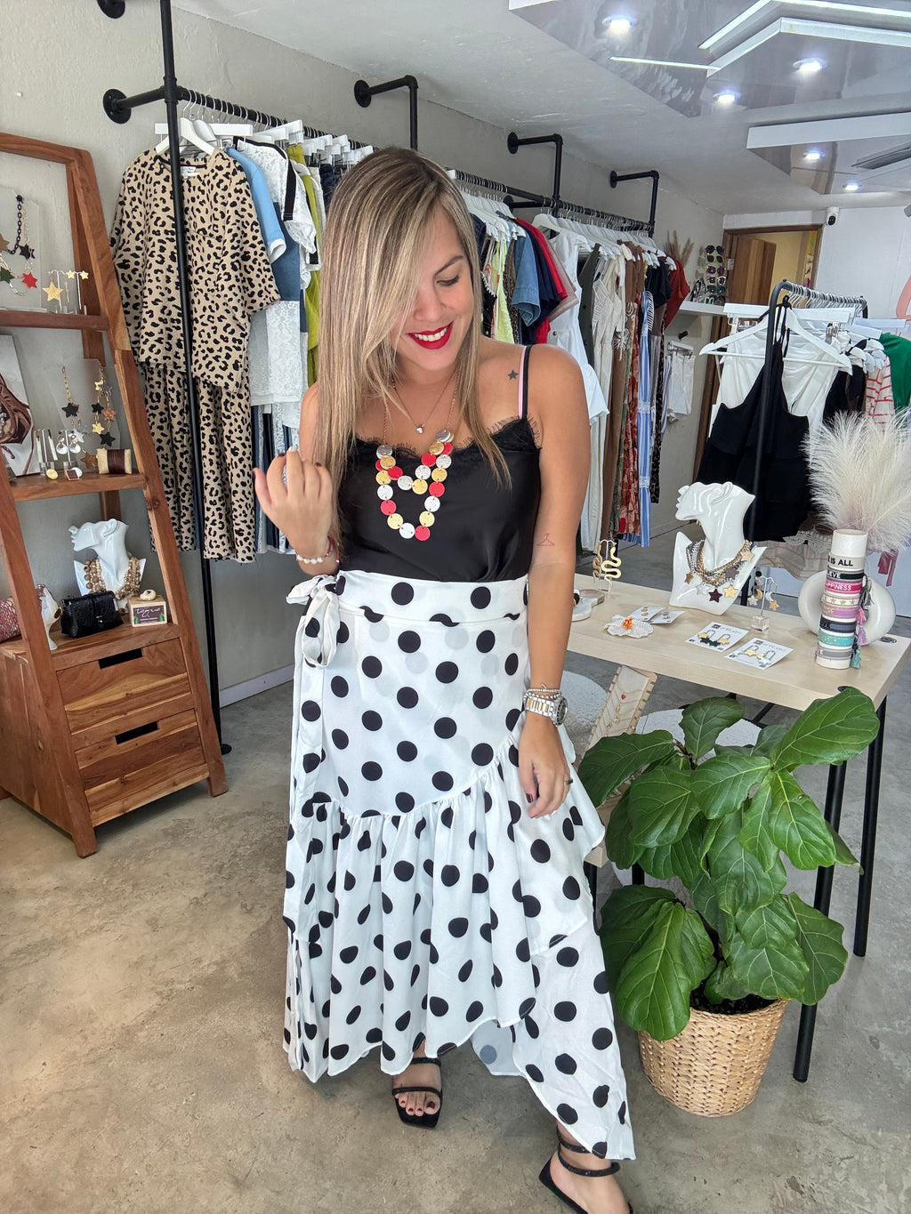 Polkadots wrap skirt