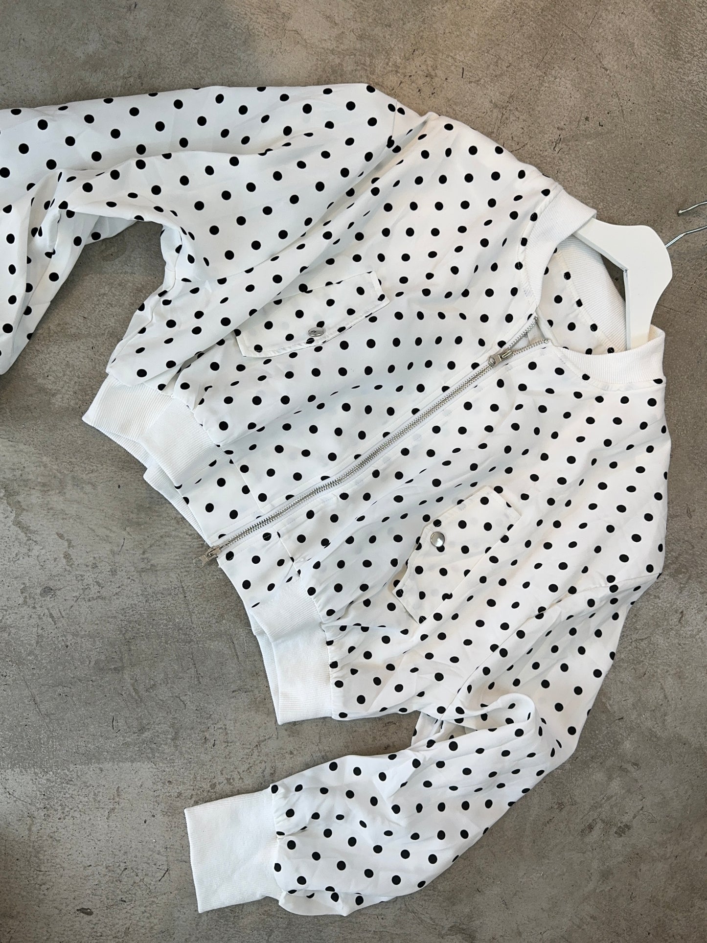 Polka Dot Bomber Jacket