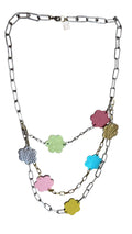 3 layers flower necklace