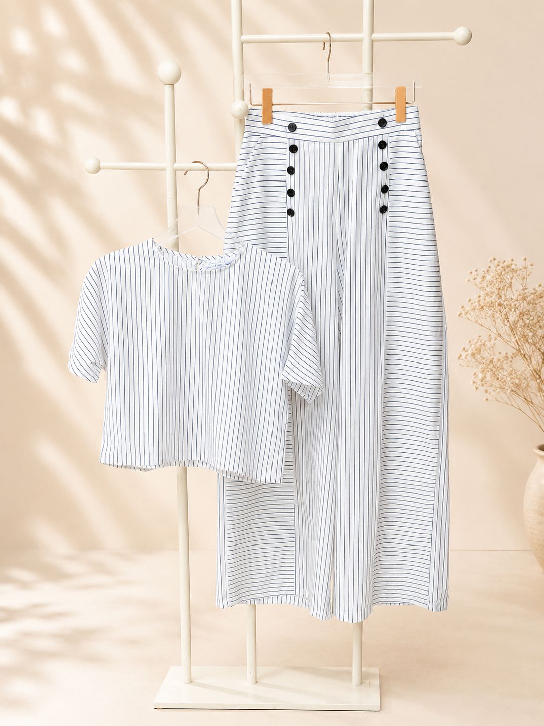 Stripe pant and top set