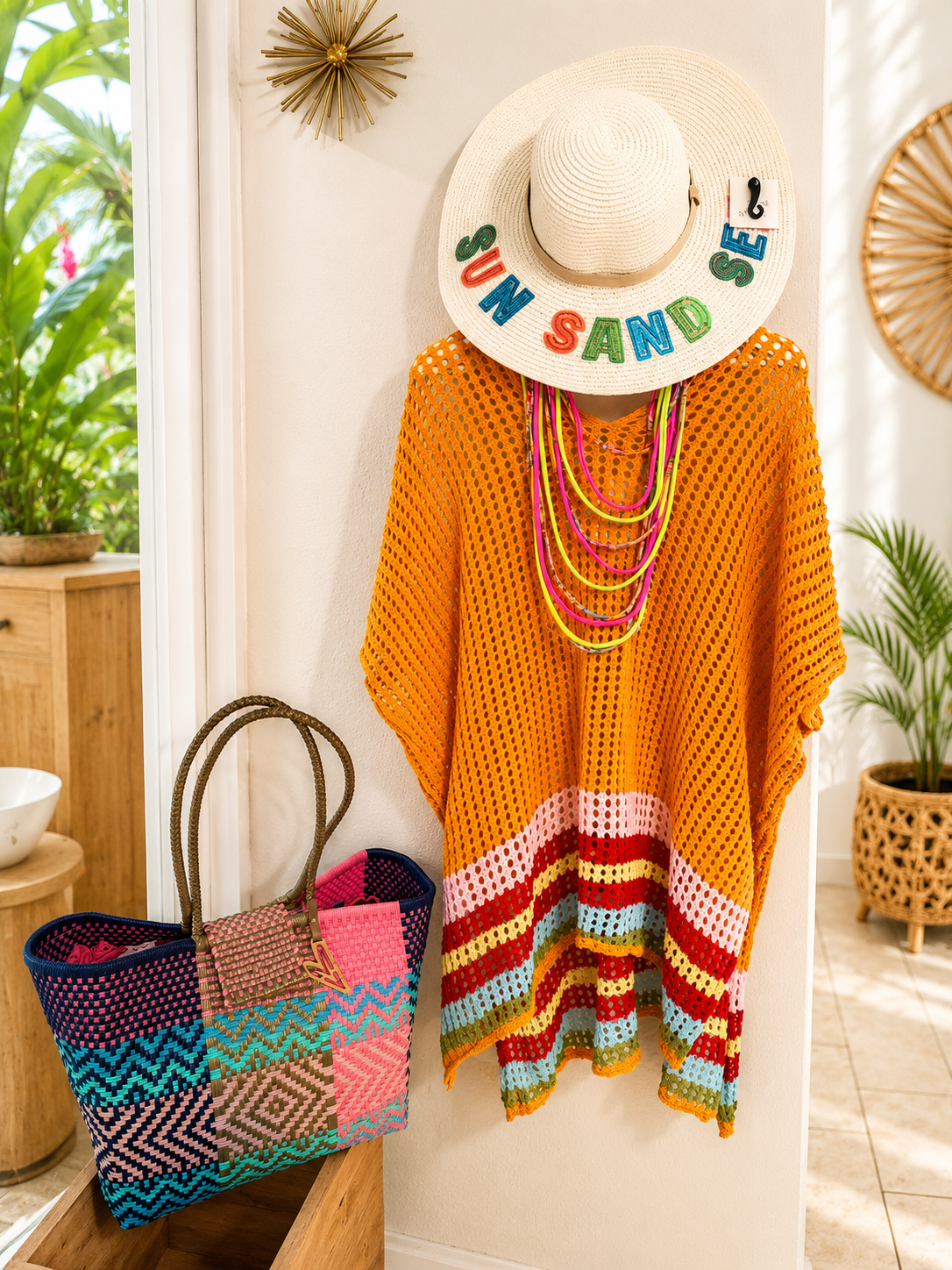 Striped knit coverups