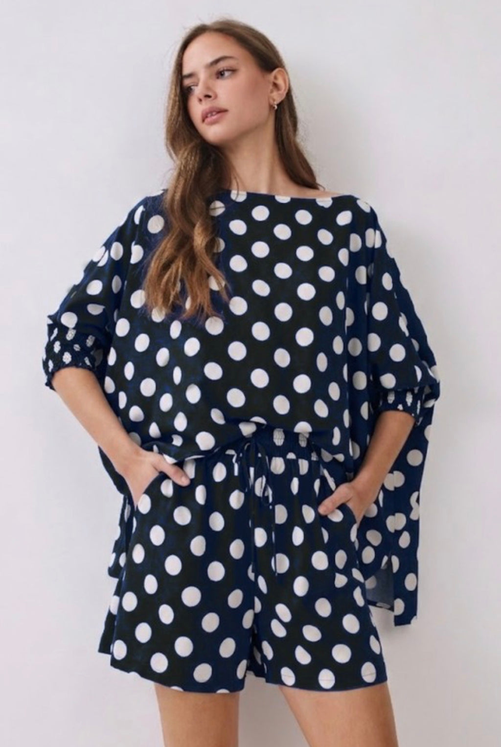 Polkadot navy set