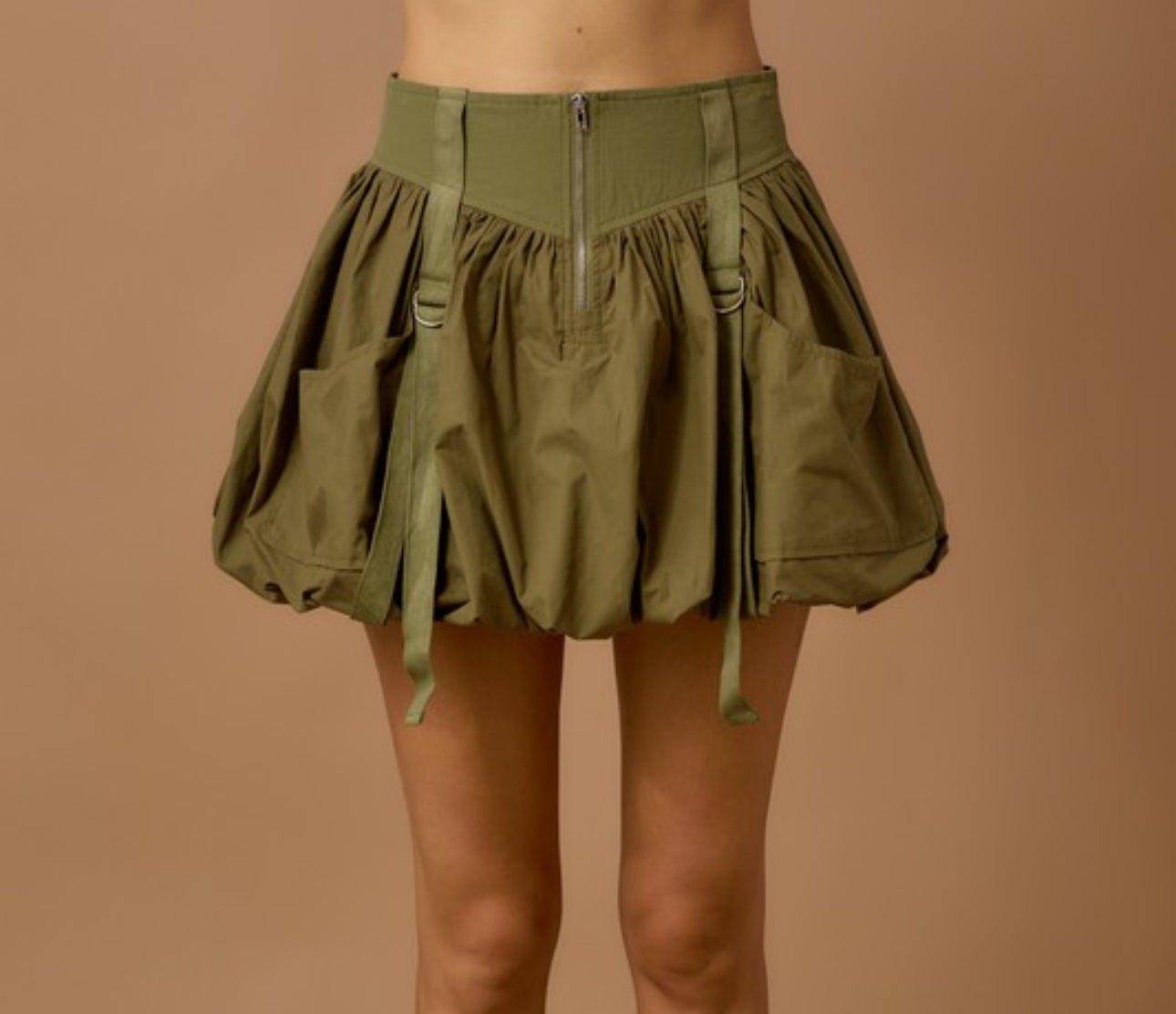 Olive Bubble Skirt