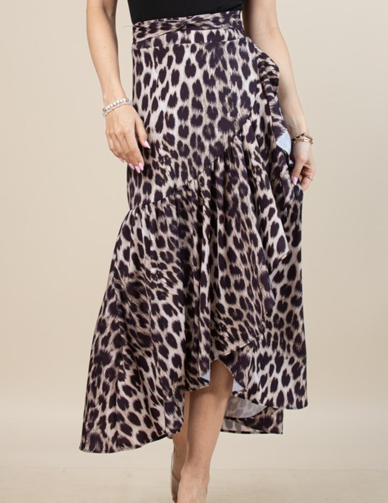 Animal Print Wrap Skirt