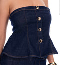 Peplum denim top
