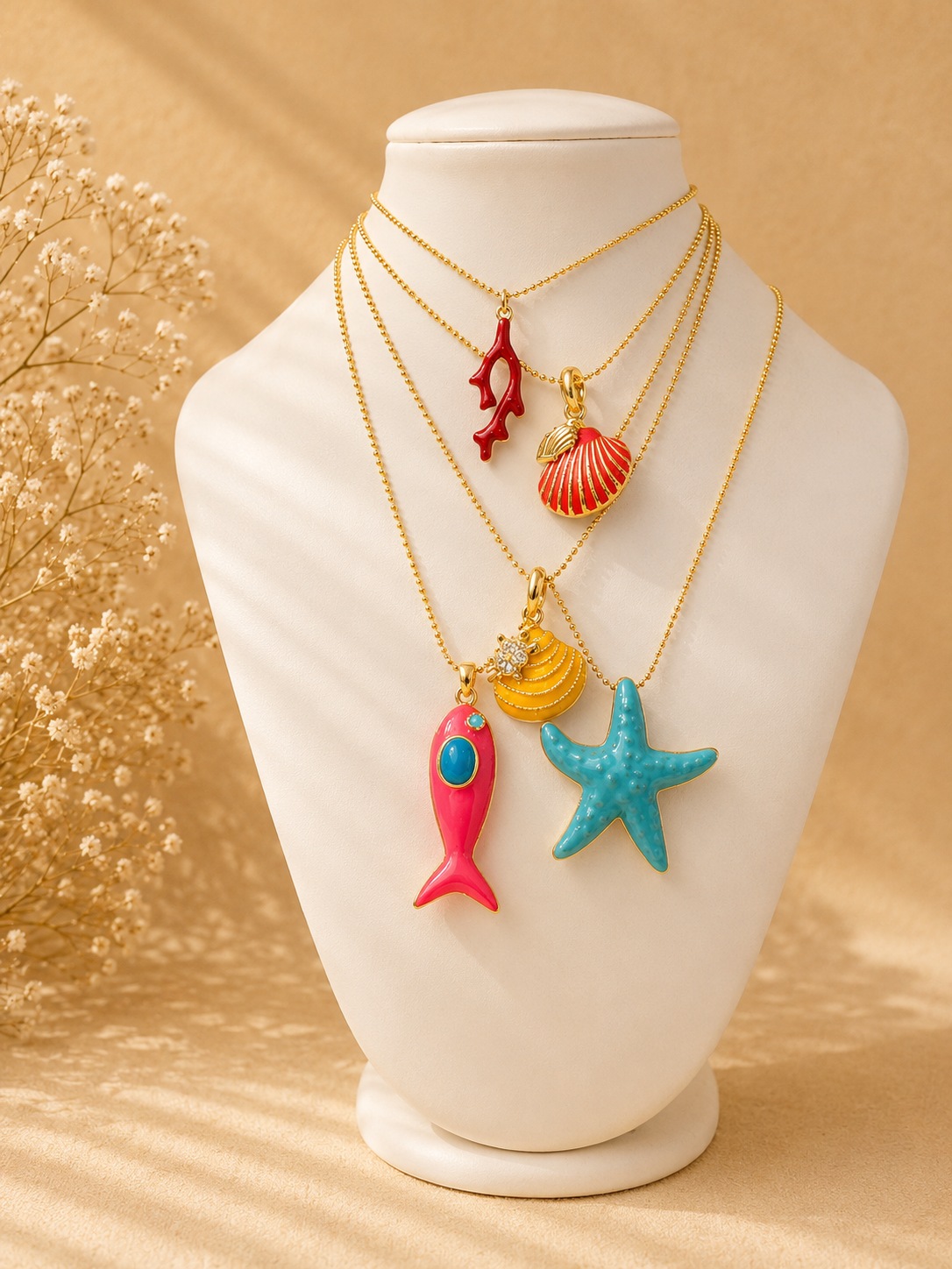 Sea charm necklaces