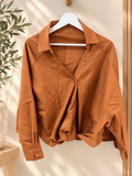 Brown button down blouse