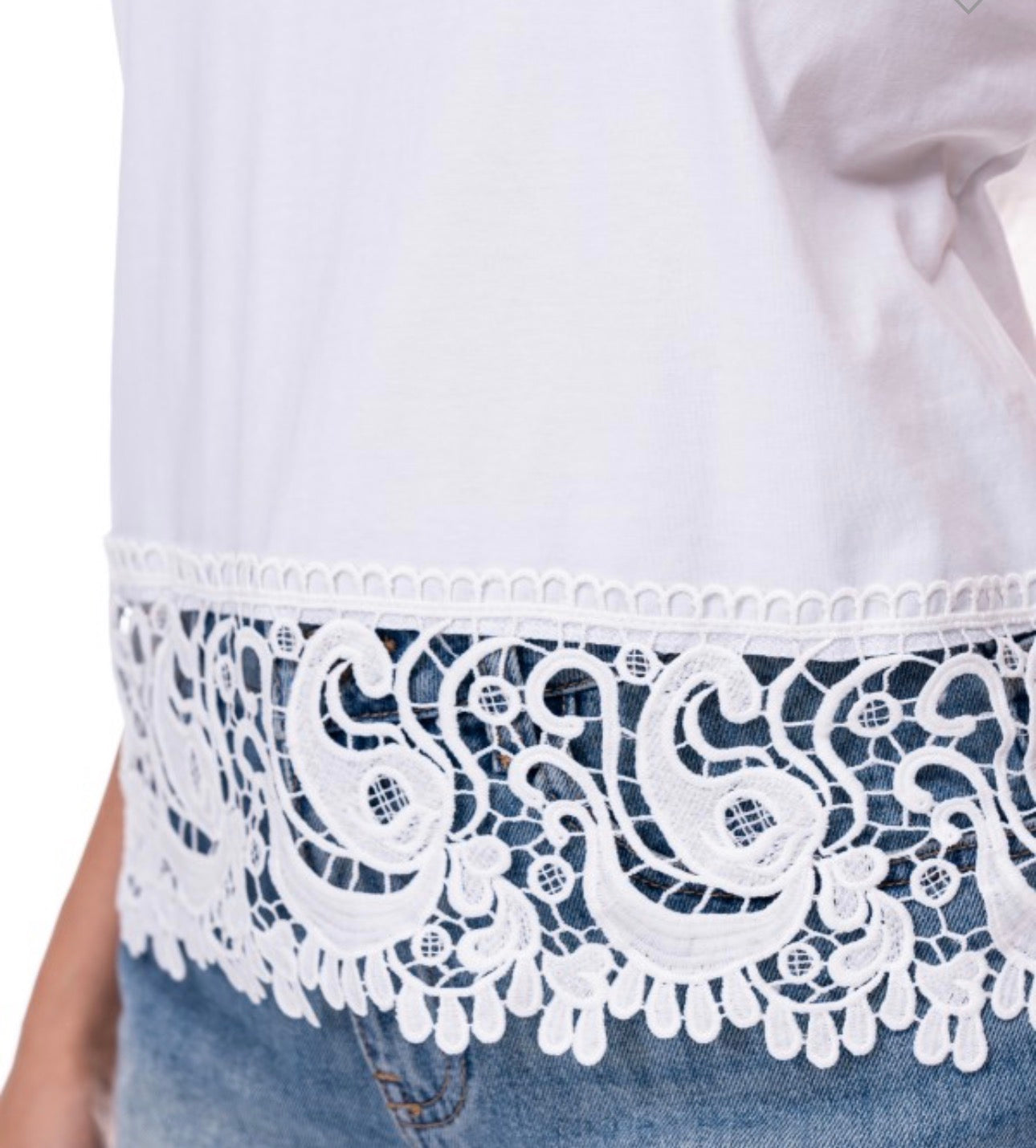 Lace hem top