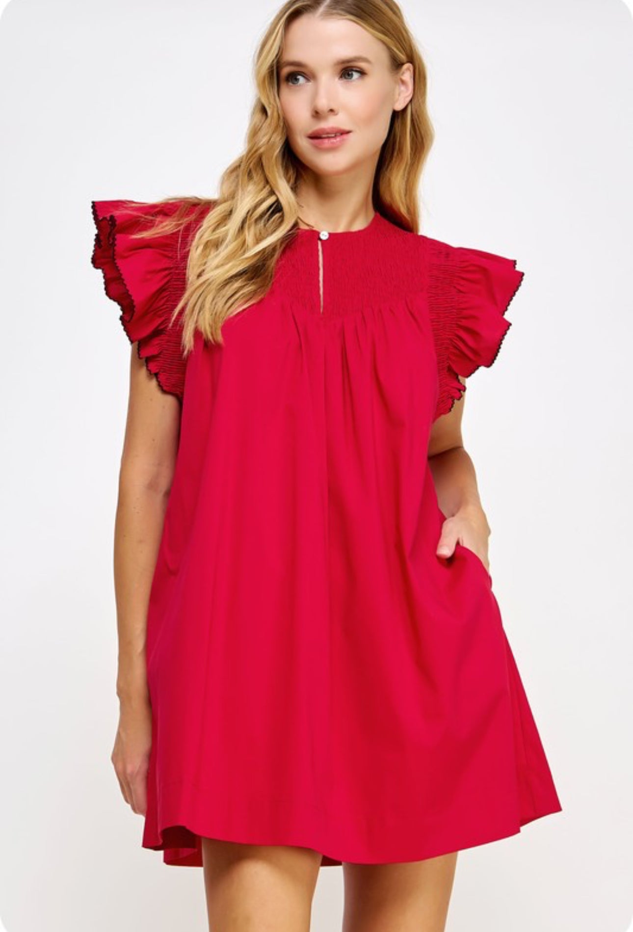 Red Ruffle Dress