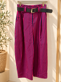 Navy & pink barrel pant