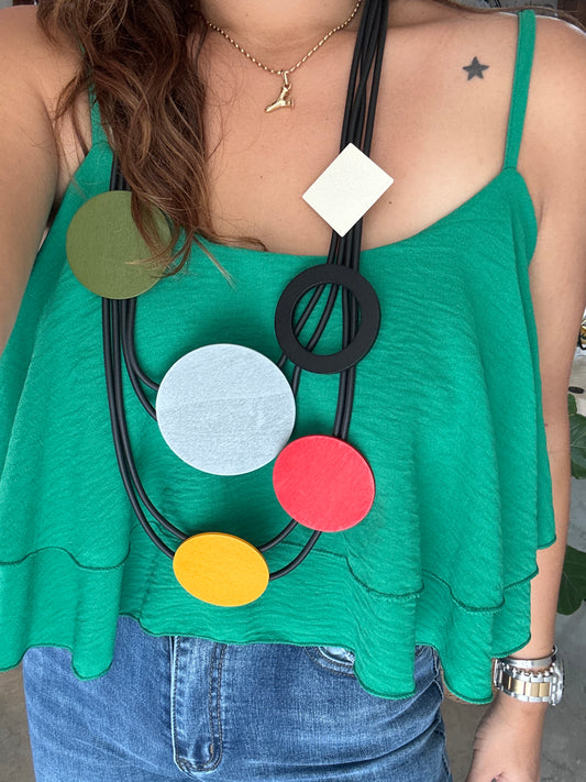 Green Ruffle Top