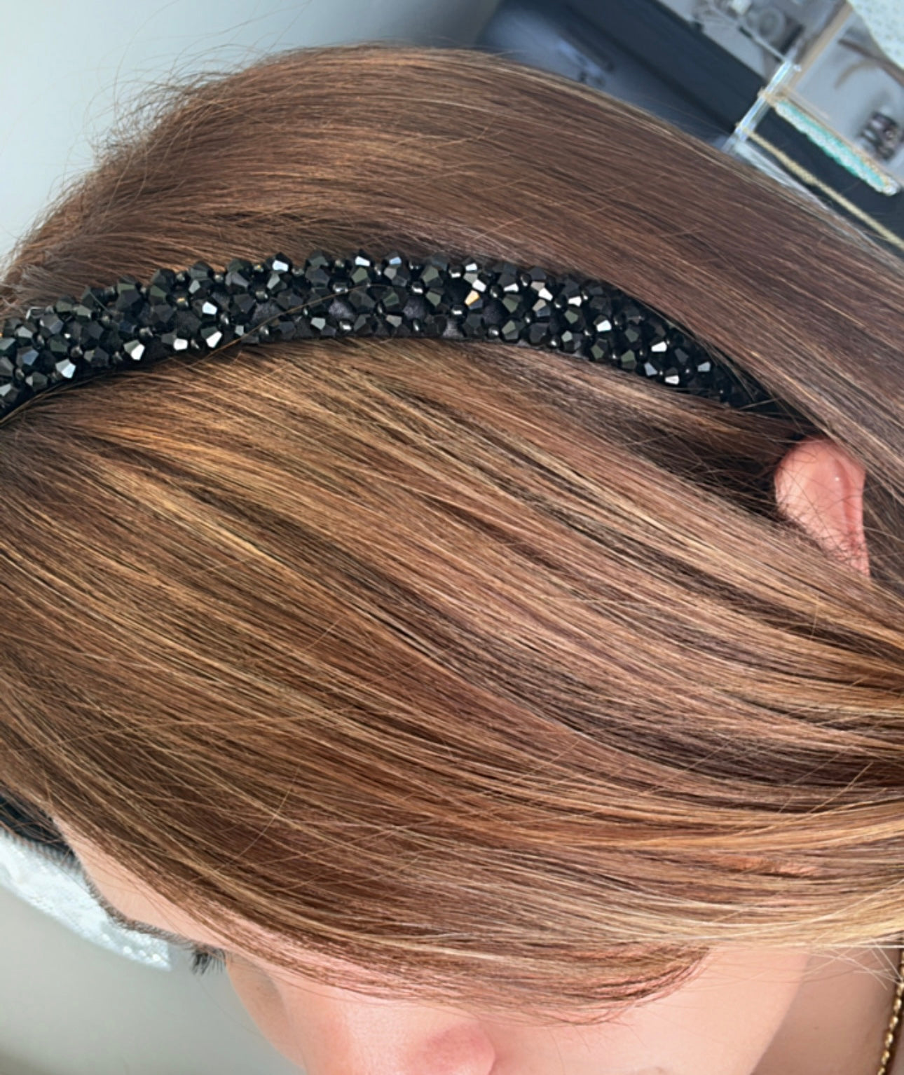 black beads headband