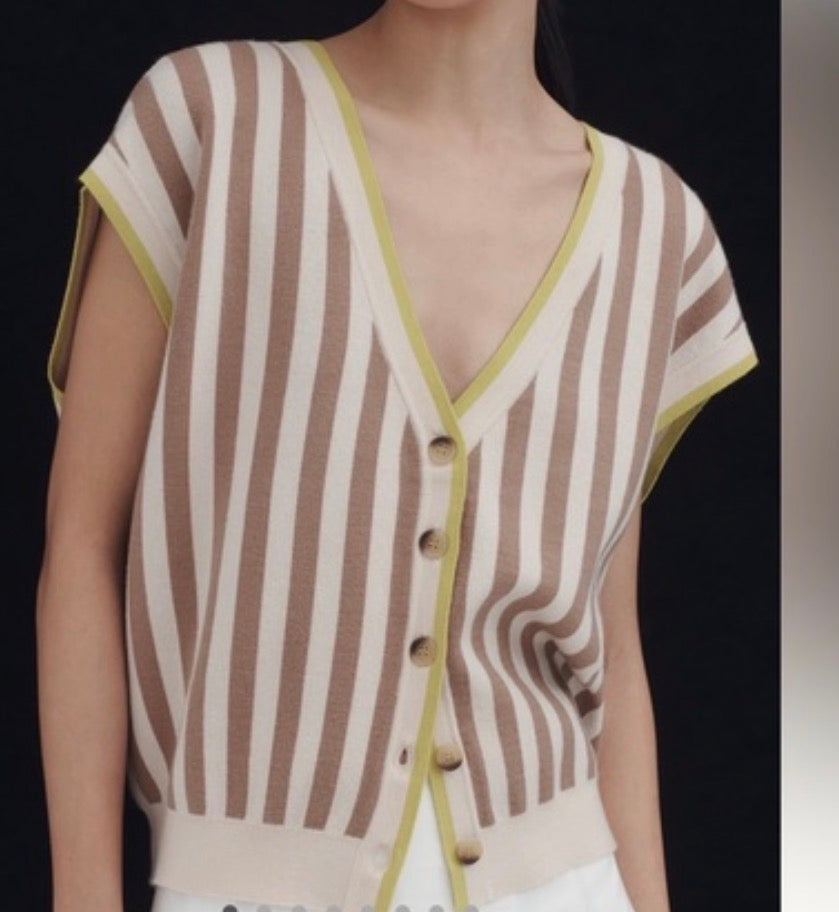 Striped v neck top