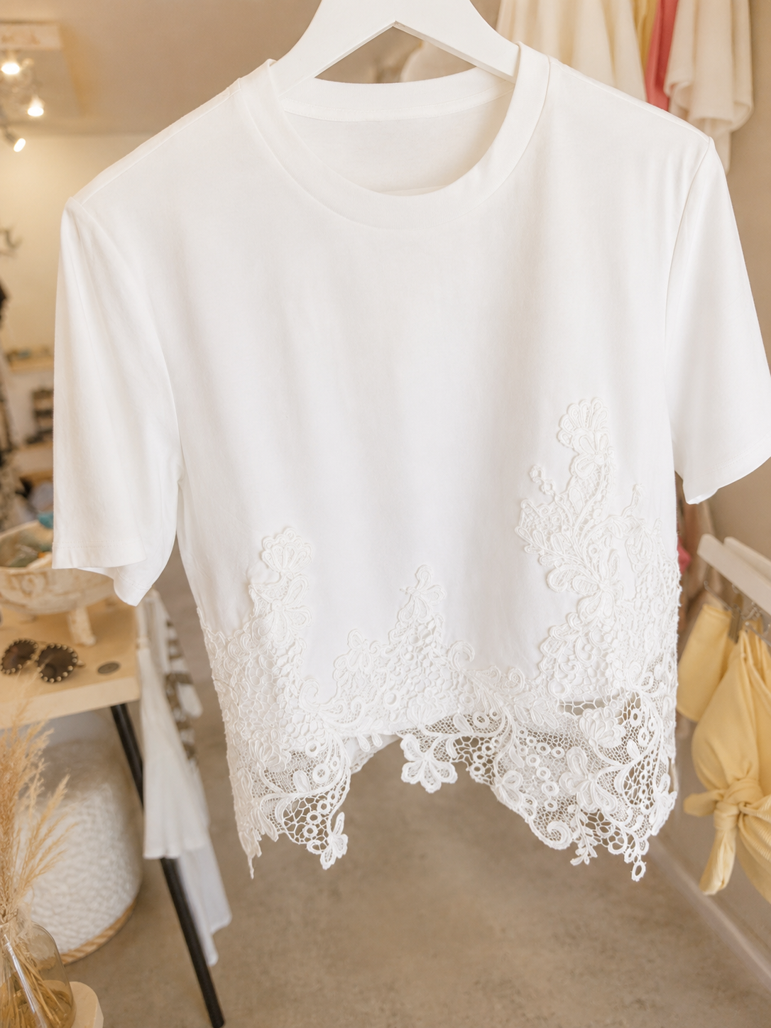 Lace hem top