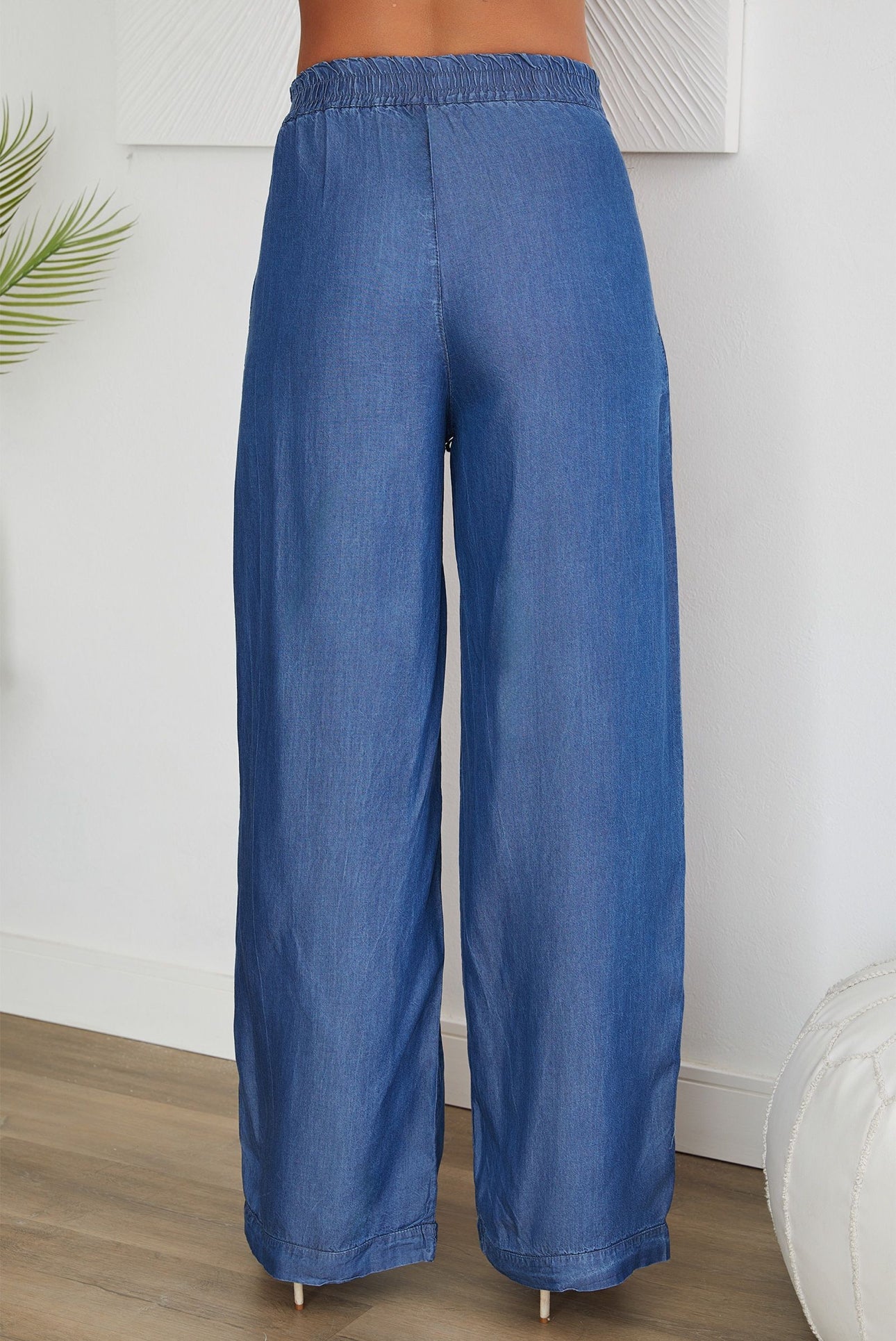 Wide leg tencel pants