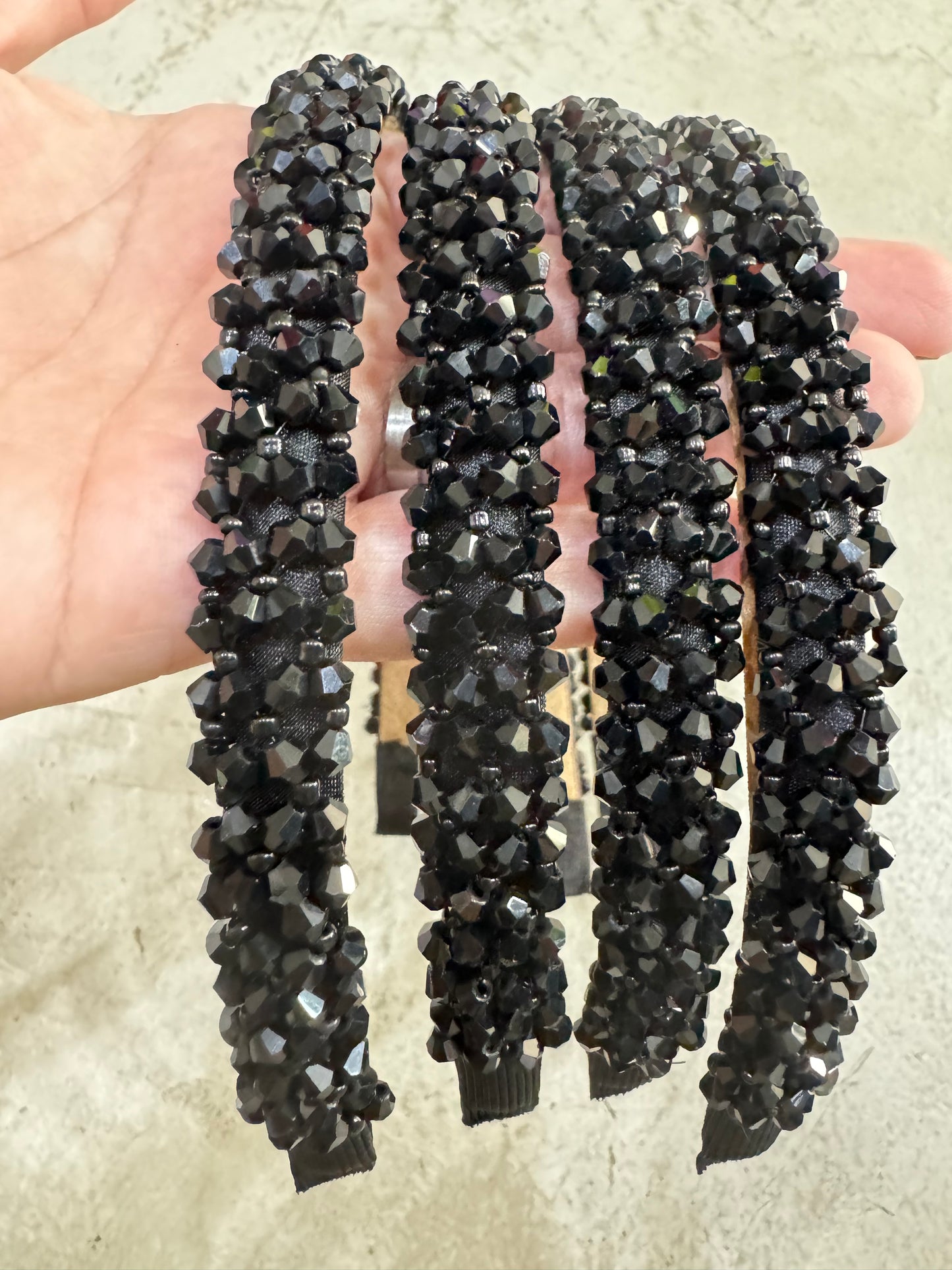 black beads headband