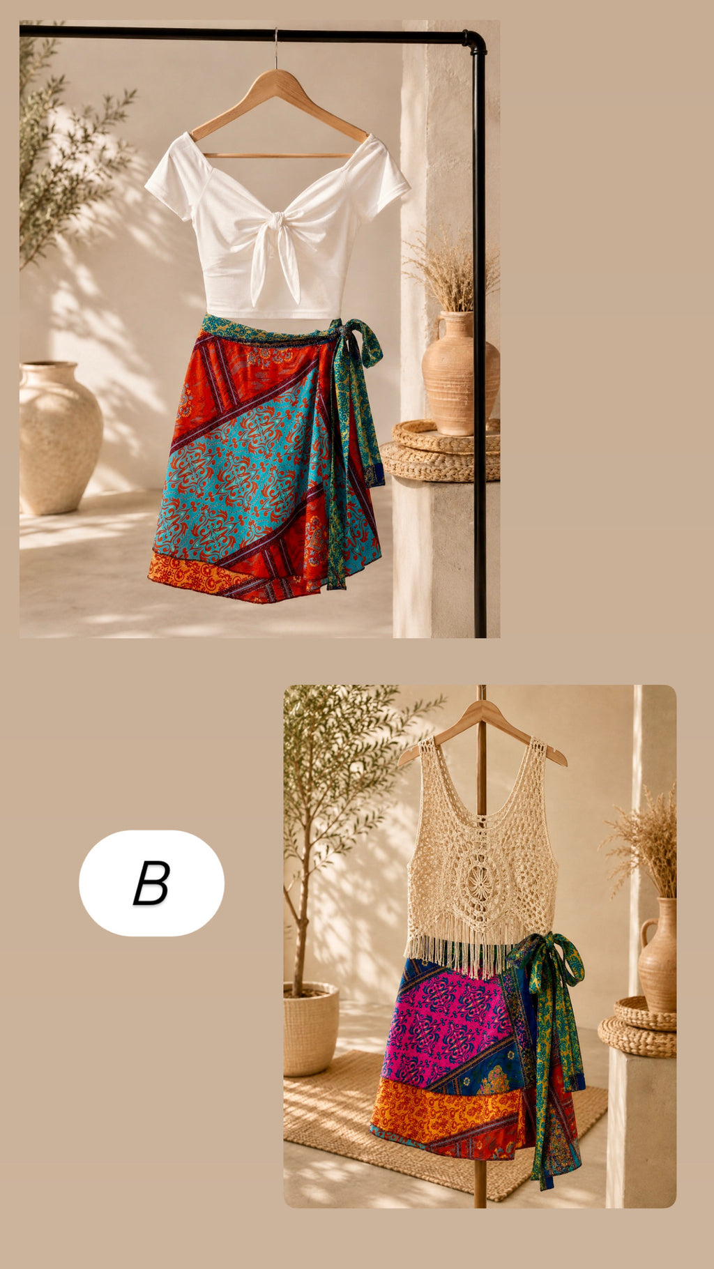 Falda corta reversible