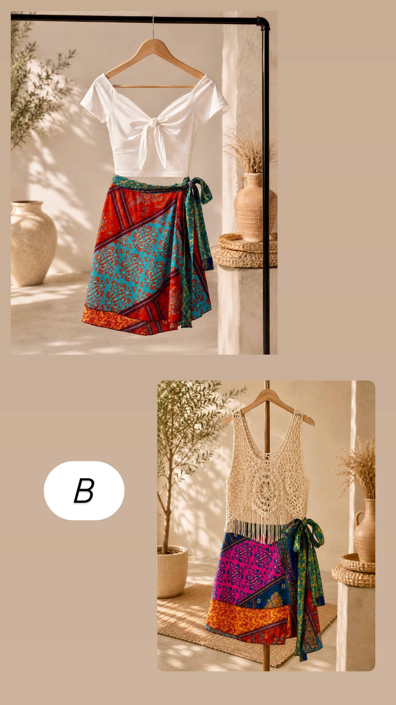 Falda corta reversible