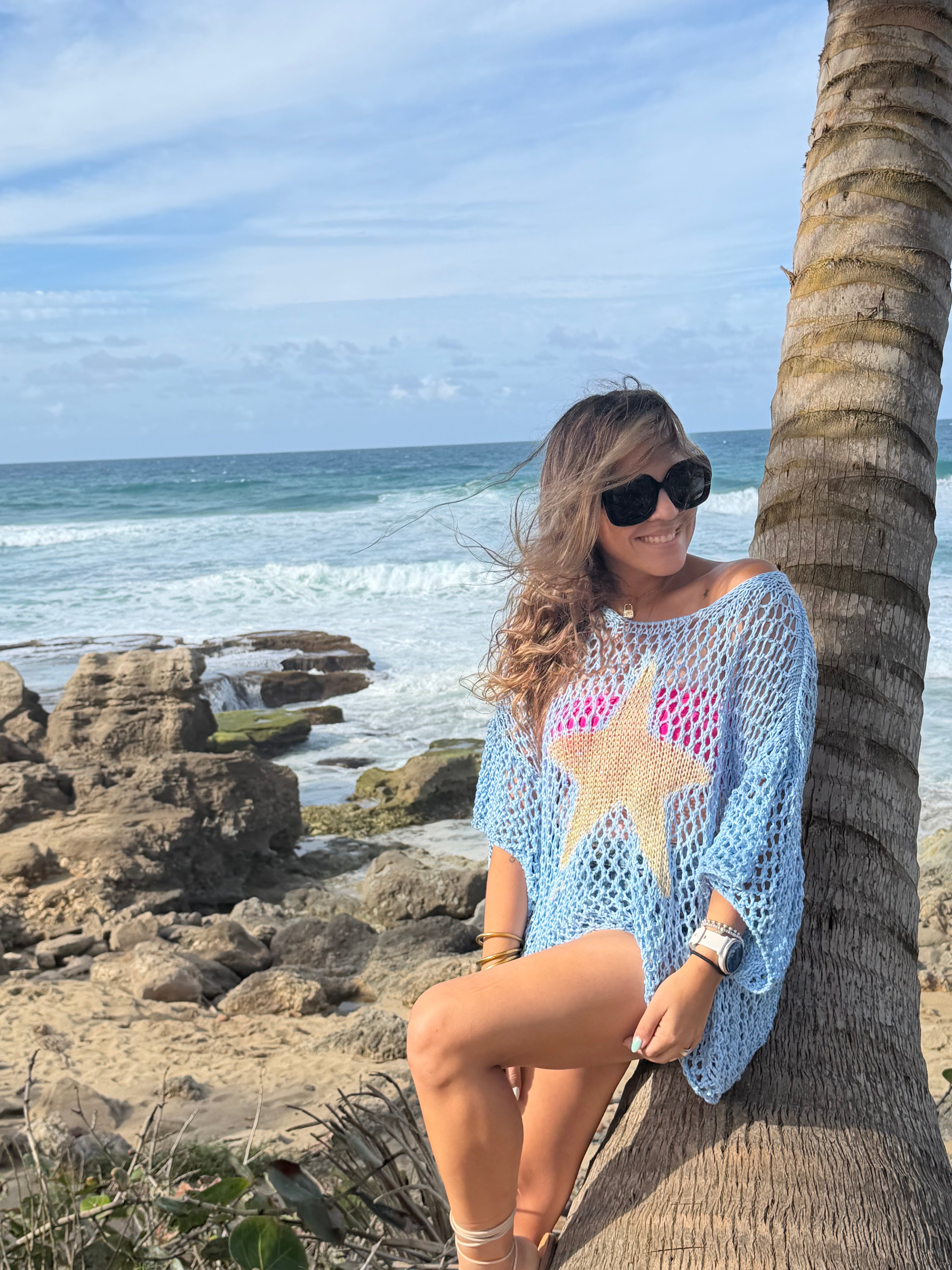 Star crochet sweater