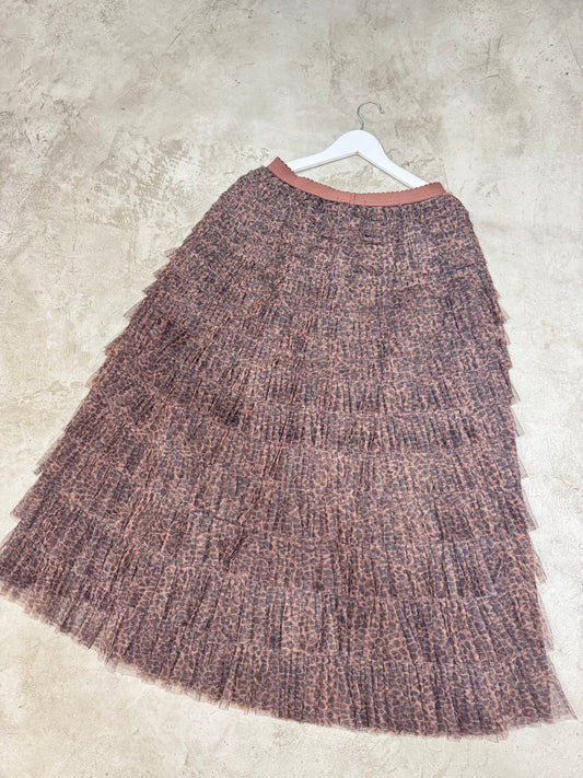 Animal print tulle skirt