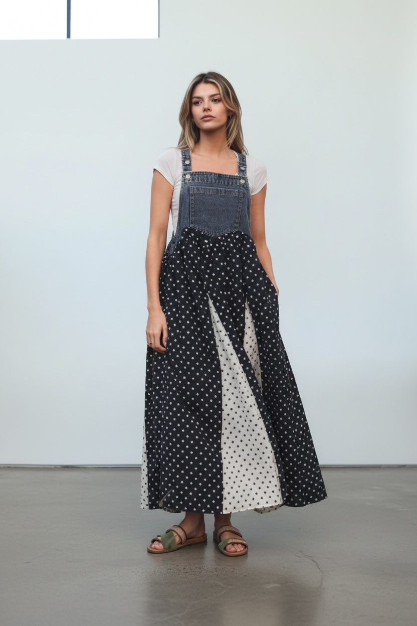 Polkadot overall dress