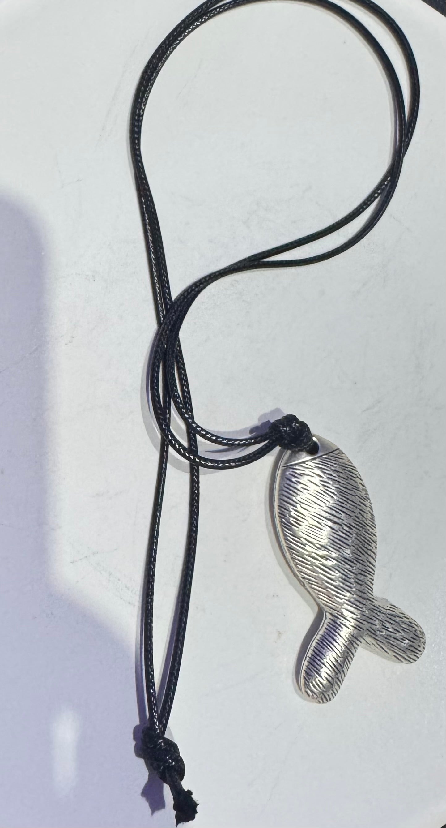 silver fish necklace