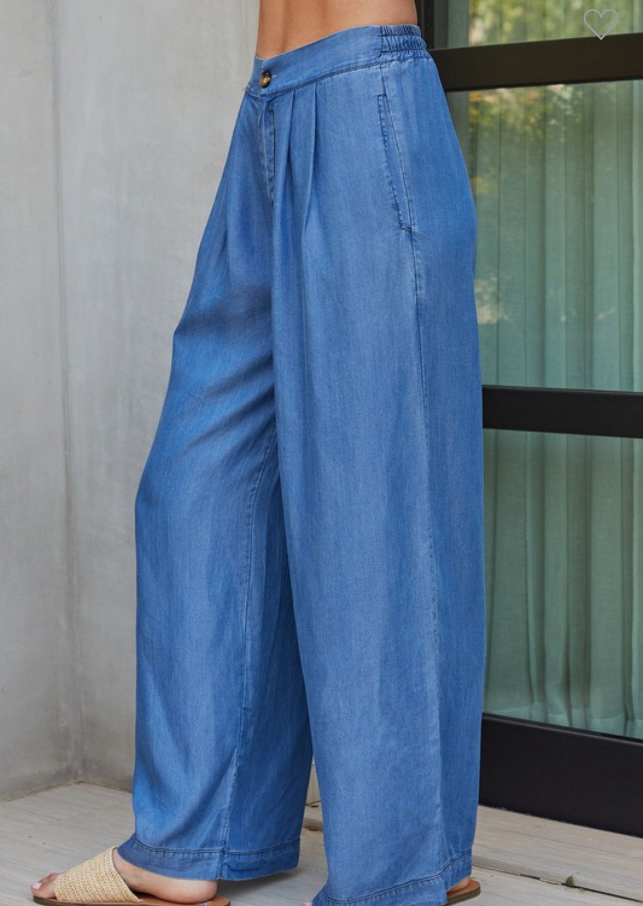 Wide leg tencel pants