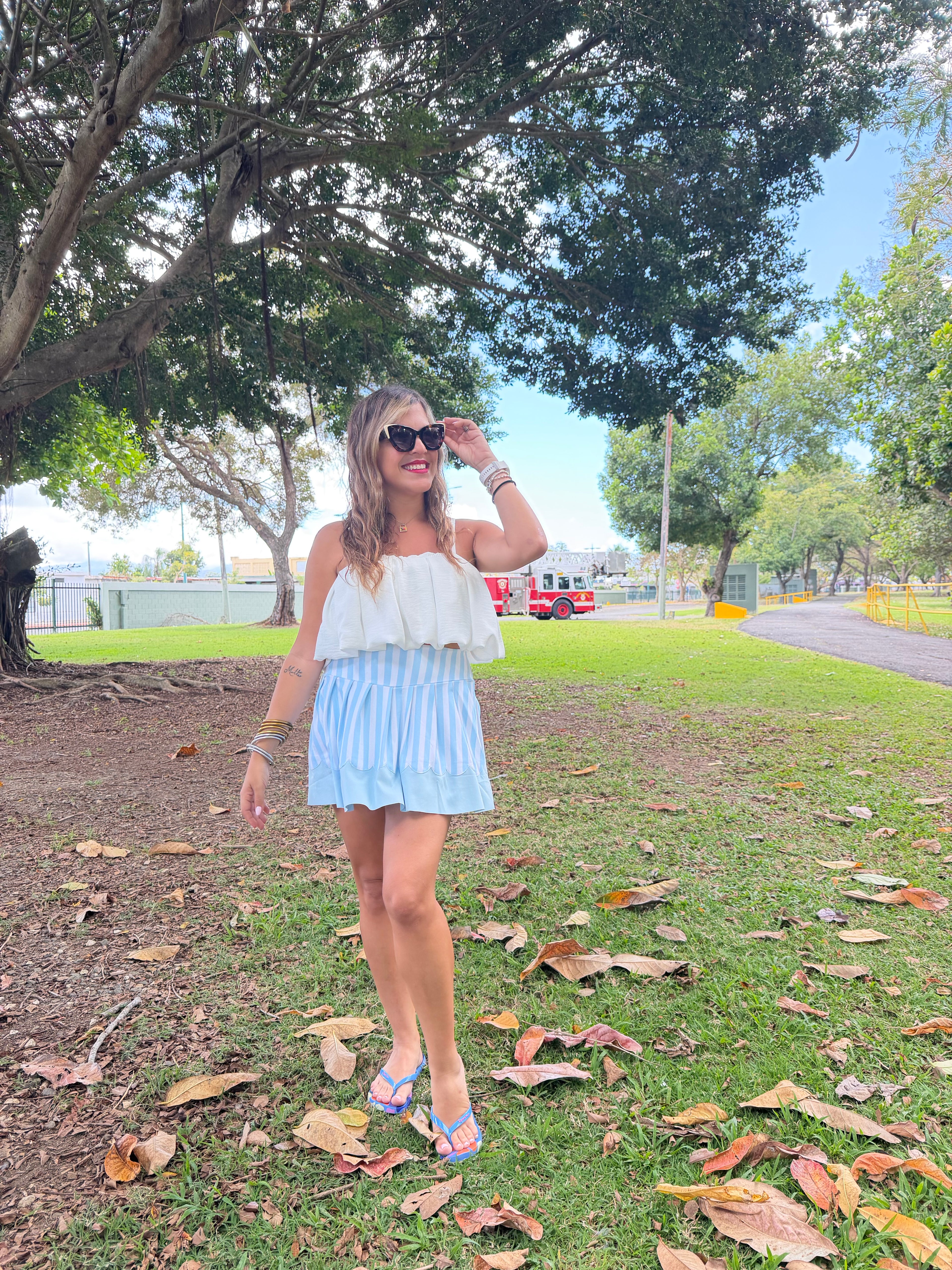 Stripe skort