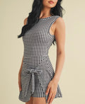 Gingham romper dress