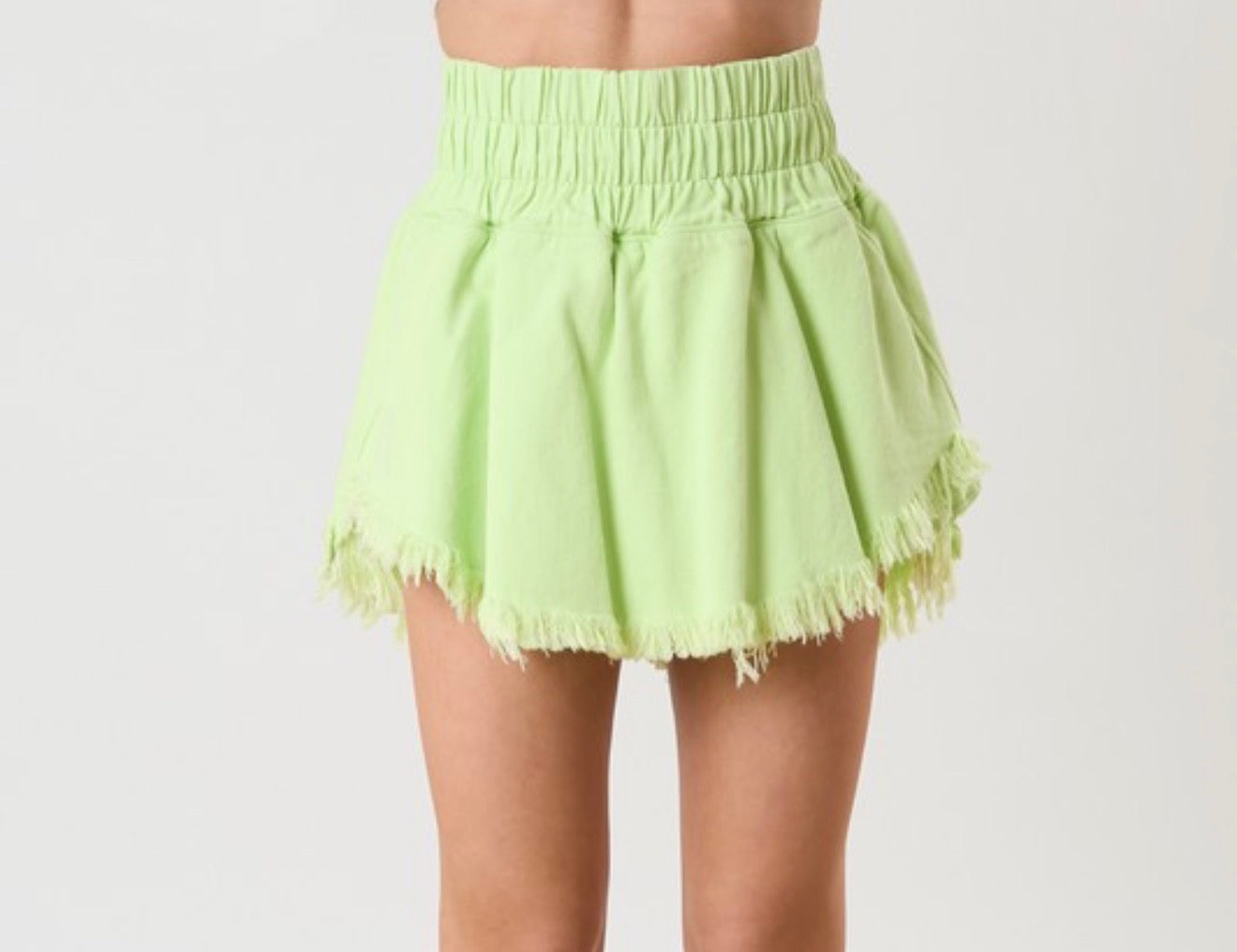 Apple green denim skort